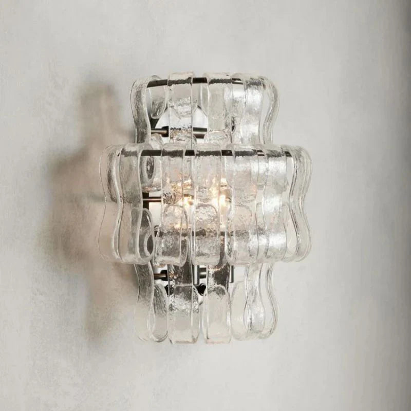 Amor Modern Clear Glass Wall Sconce 12"