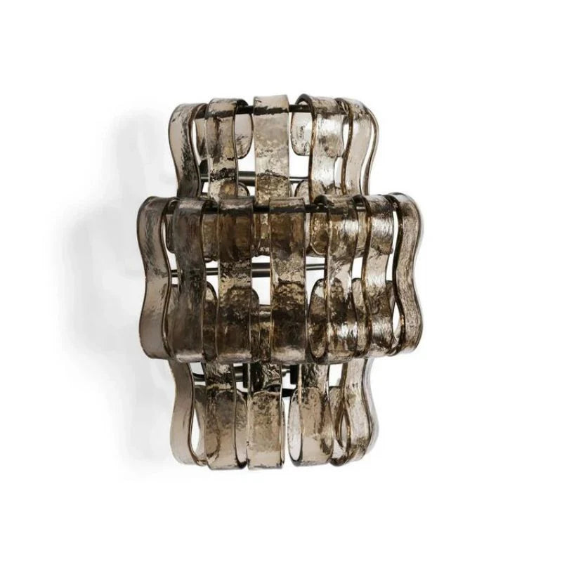 Amor Modern Smoke Glass Wall Sconce 12"