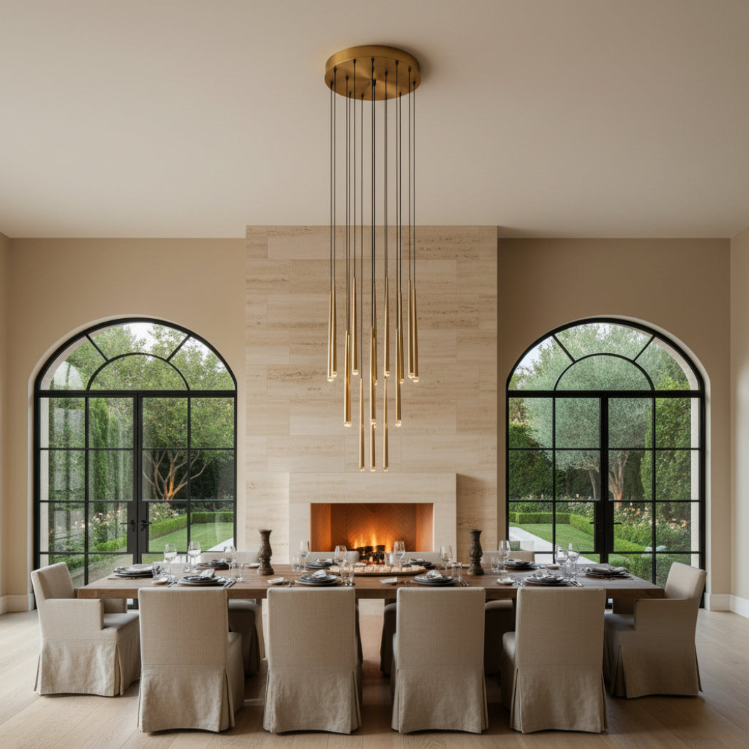 Aquitaines Modern Round Chandeliers 30"