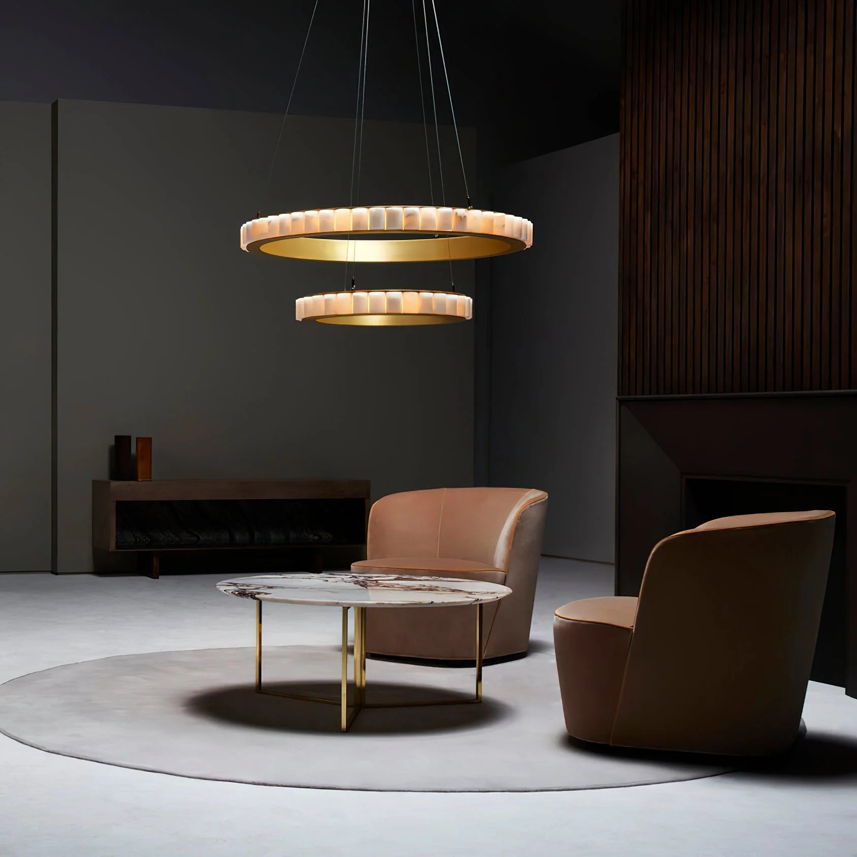 Modern Avalon Alabaster Chandelier