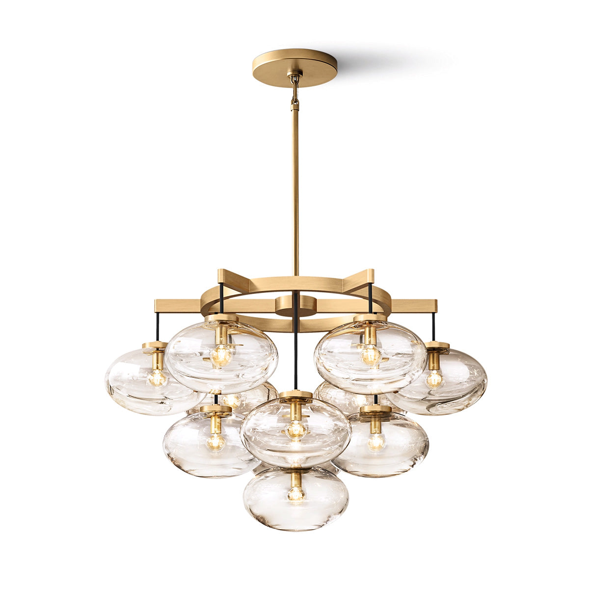 Cabrette Modern Clear Glass Round Chandelier 36"
