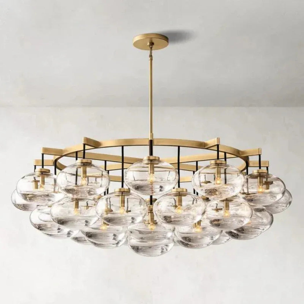 Cabrette Modern Clear Glass Round Chandelier 60"