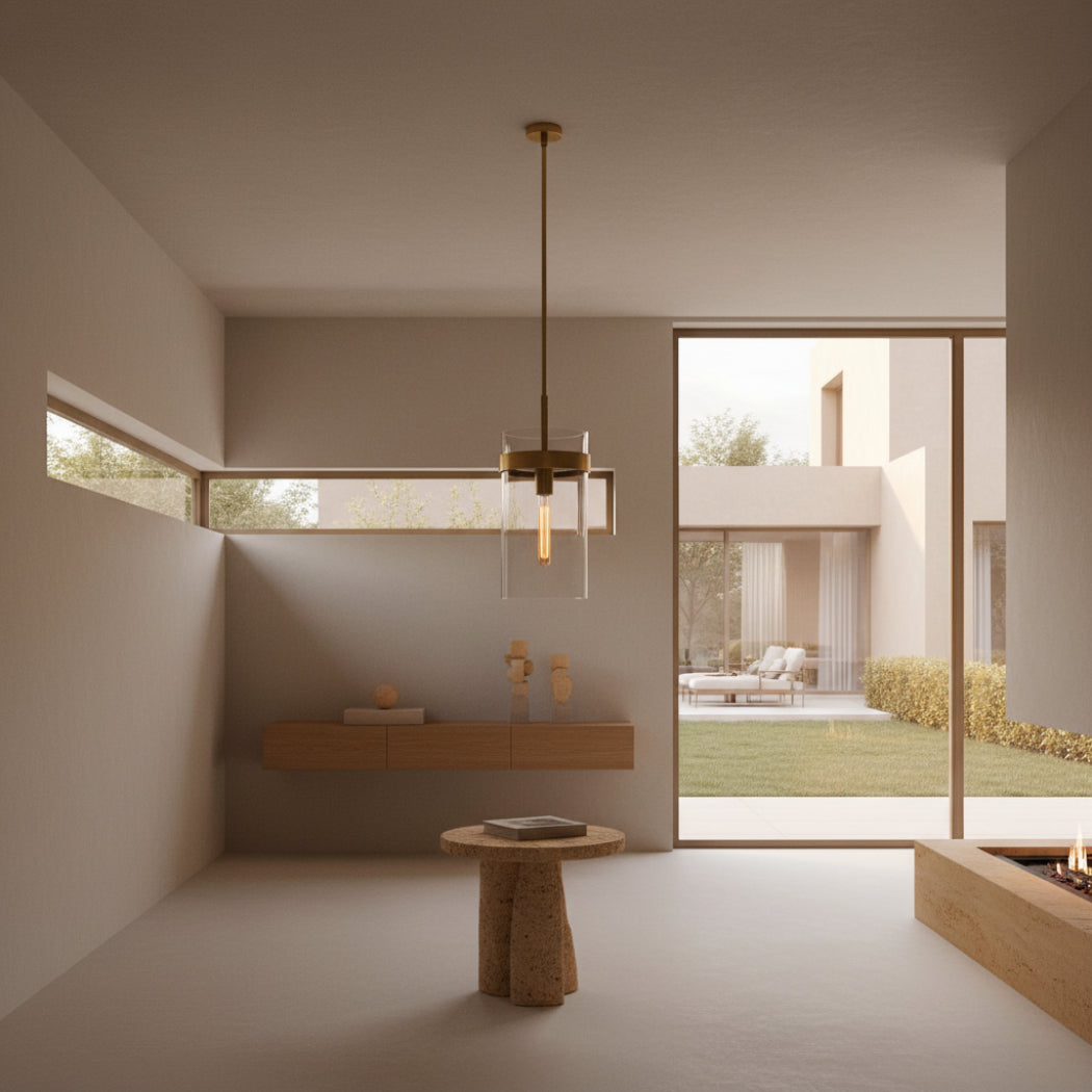 Ravelle Modern Glass Pendant 8"