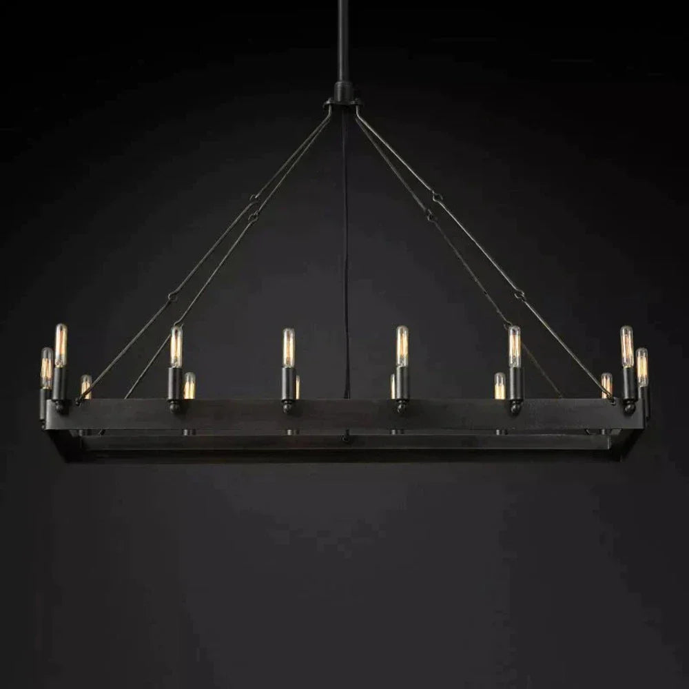 Camino Vintage Candelabra Rectangular Chandelier 41“/52”
