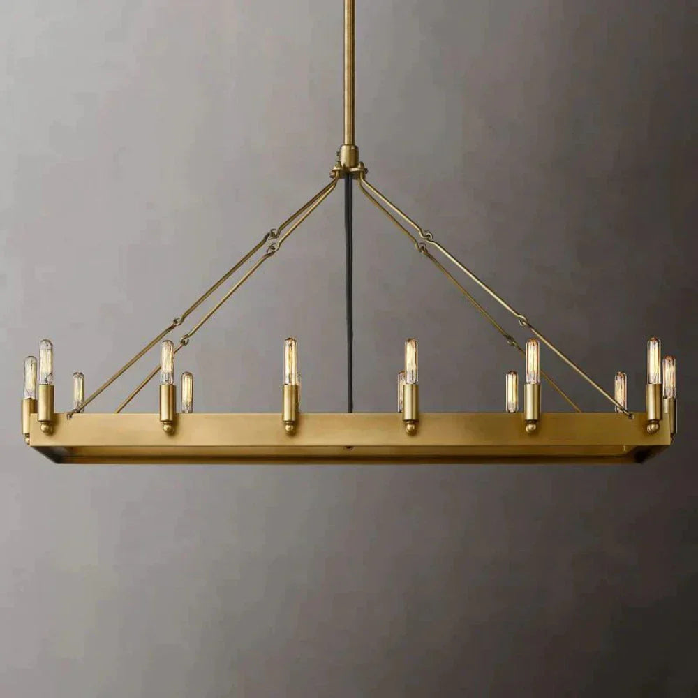 Camino Vintage Candelabra Rectangular Chandelier 41“/52”