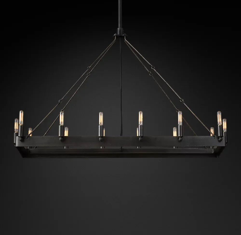 Camino Vintage Candelabra Rectangular Chandelier 41“