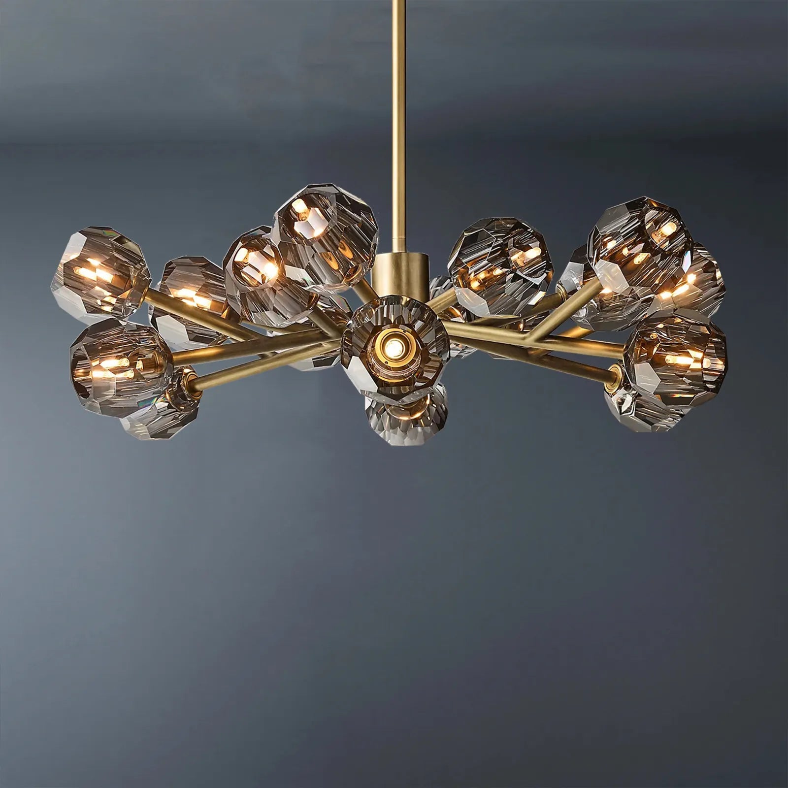 Boule De Modern Smoke Round Chandelier 36"