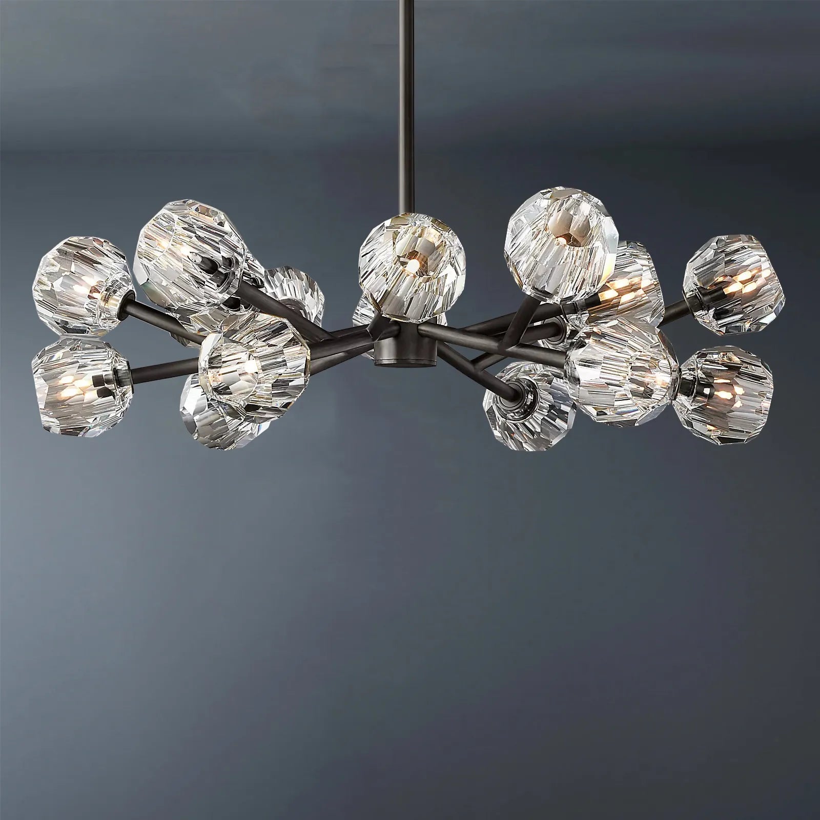 Boule De Modern Clear Round Chandelier 36"