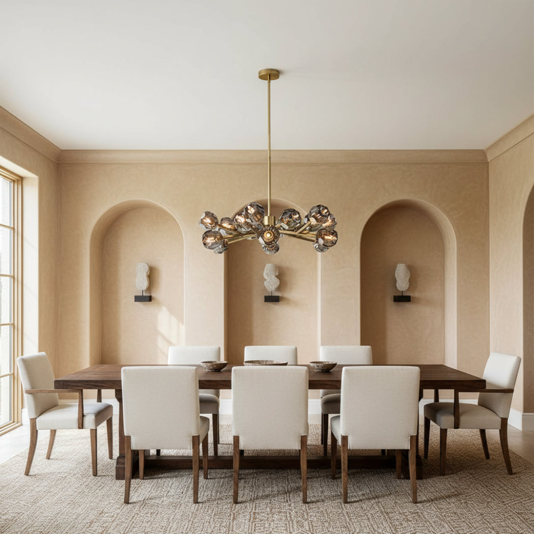 Boule De Modern Smoke Round Chandelier 36"