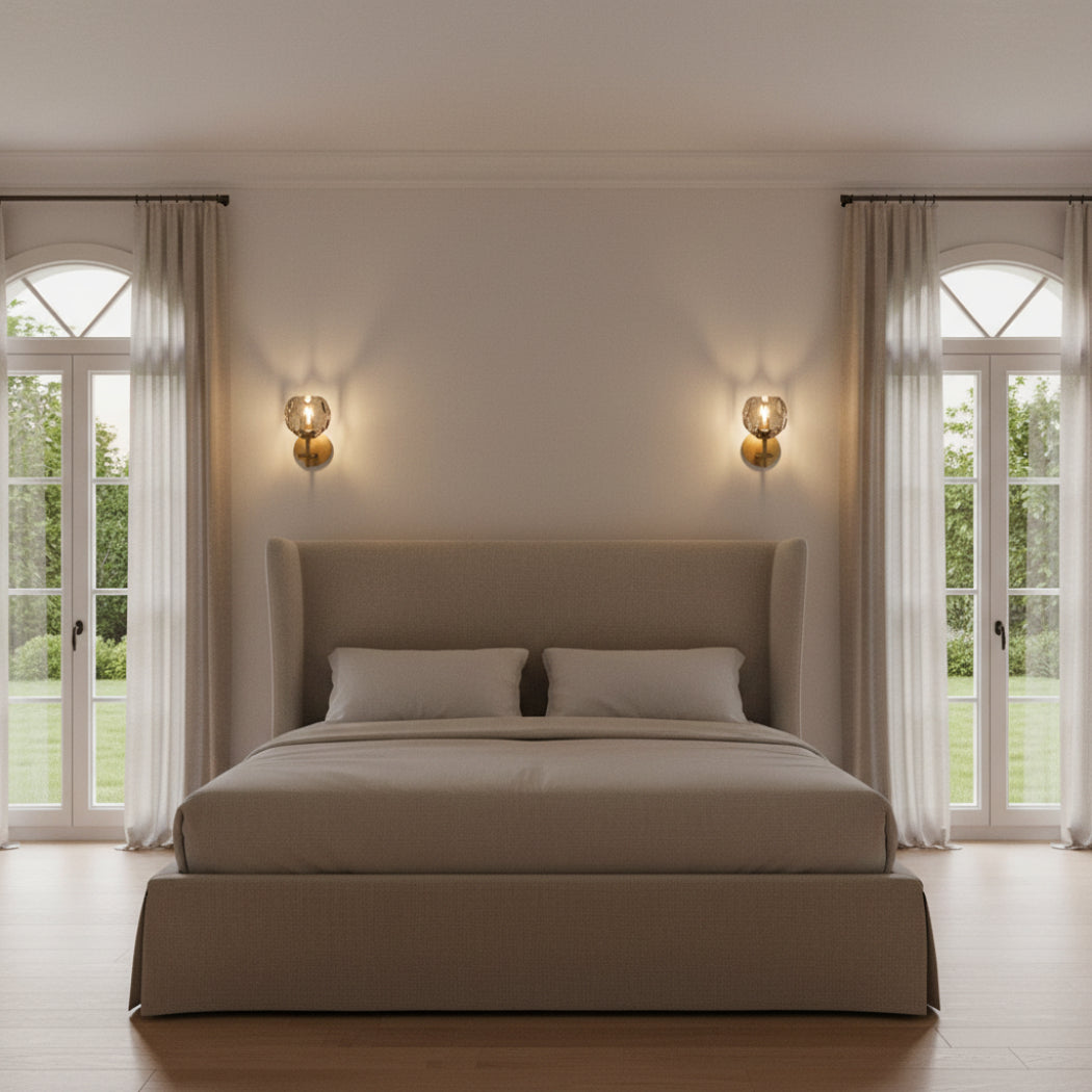 Boule De Modern Smoke Crystal Wall Sconce