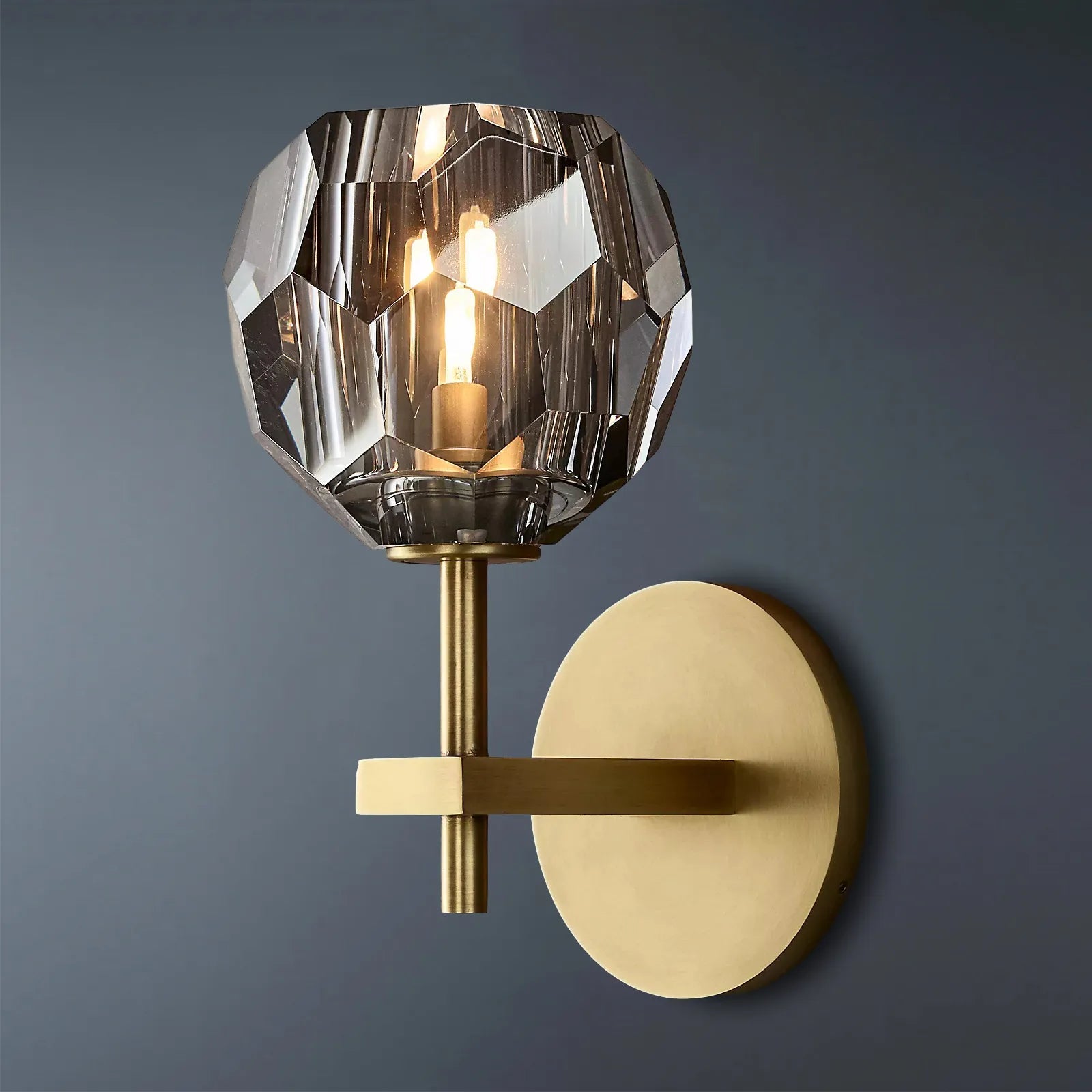 Boule De Modern Smoke Crystal Wall Sconce