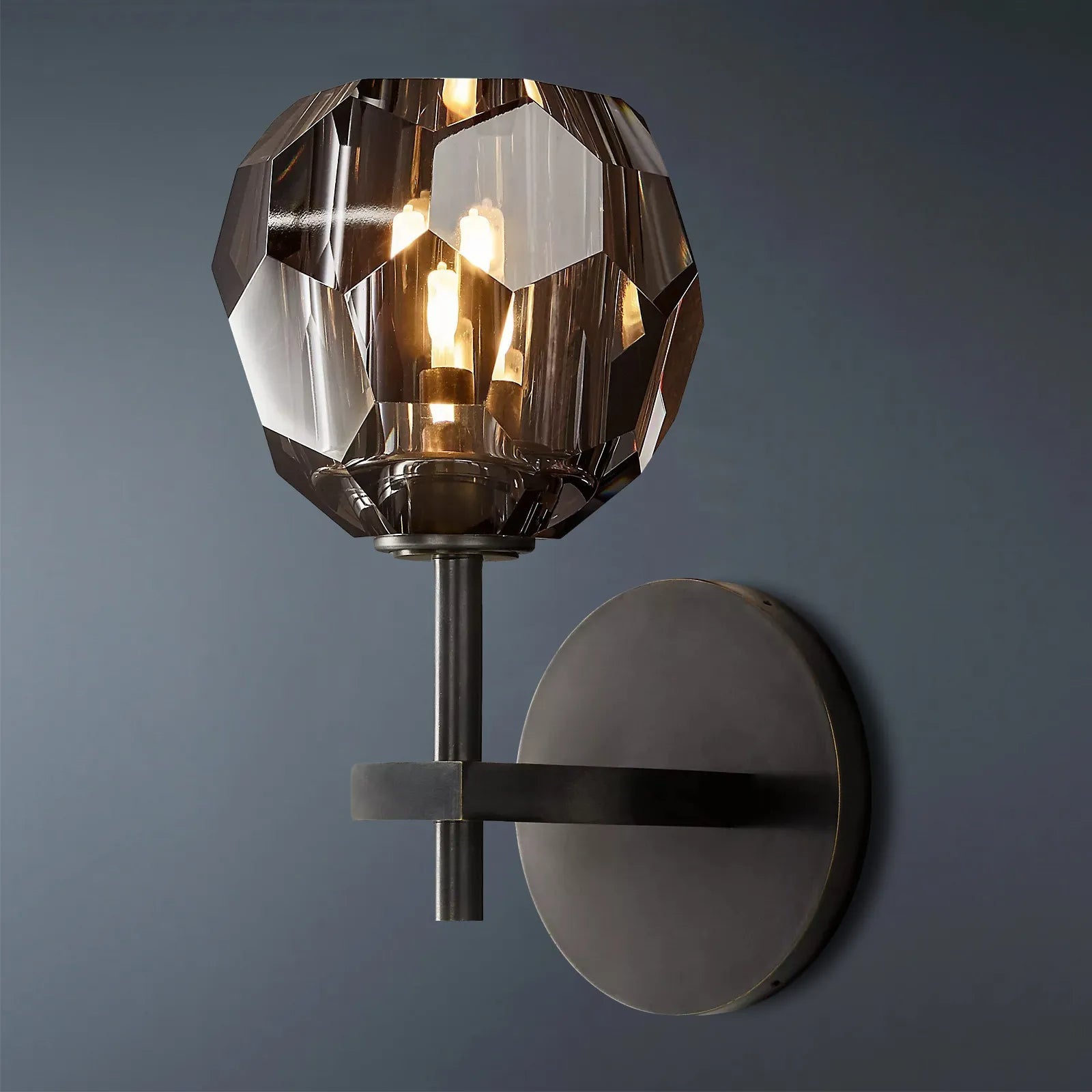 Boule De Modern Smoke Crystal Wall Sconce