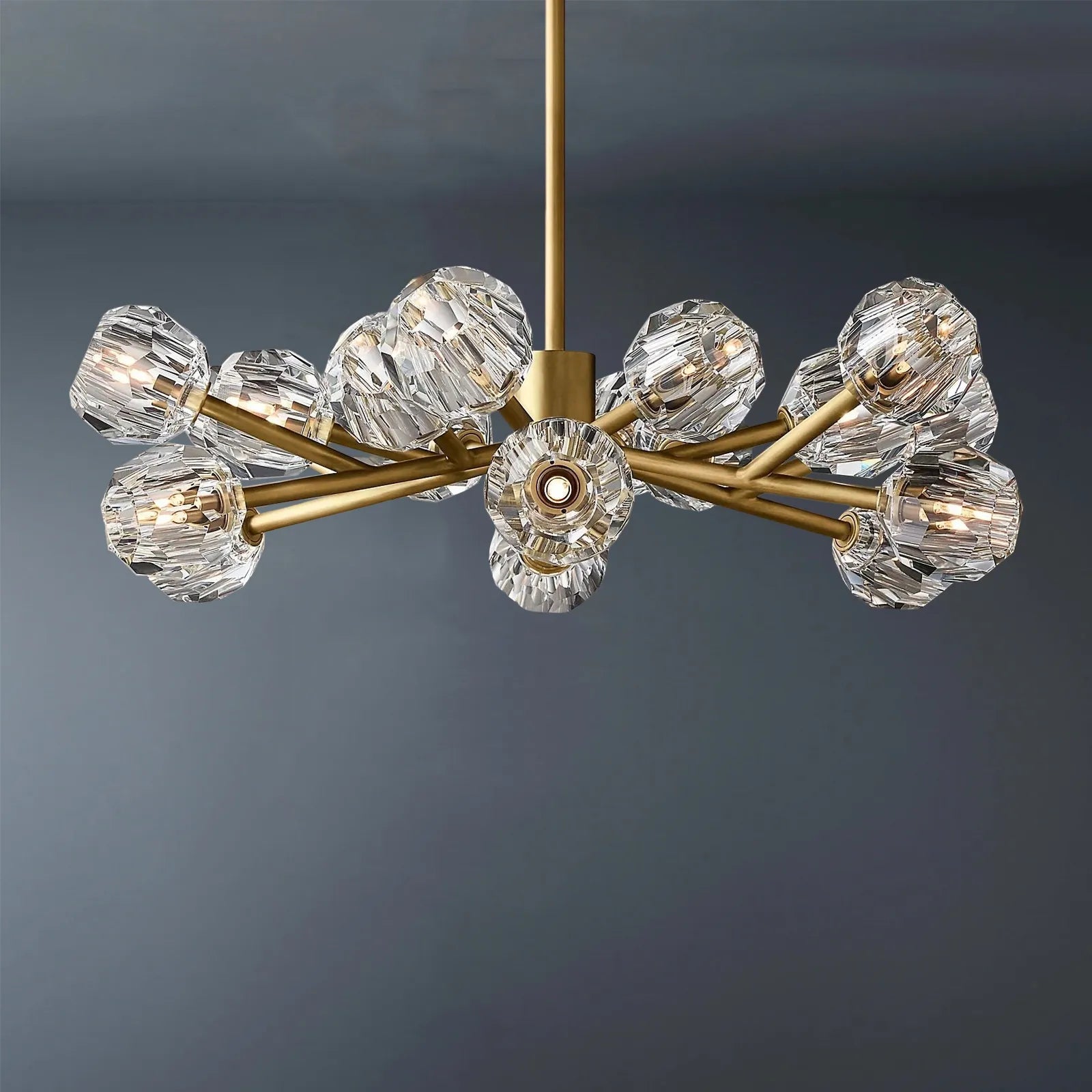Boule De Modern Clear Round Chandelier 36"