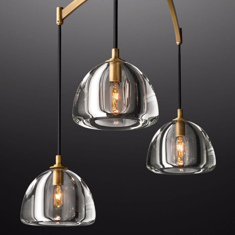 Hemispheres Modern Linear Chandelier 54"/72"