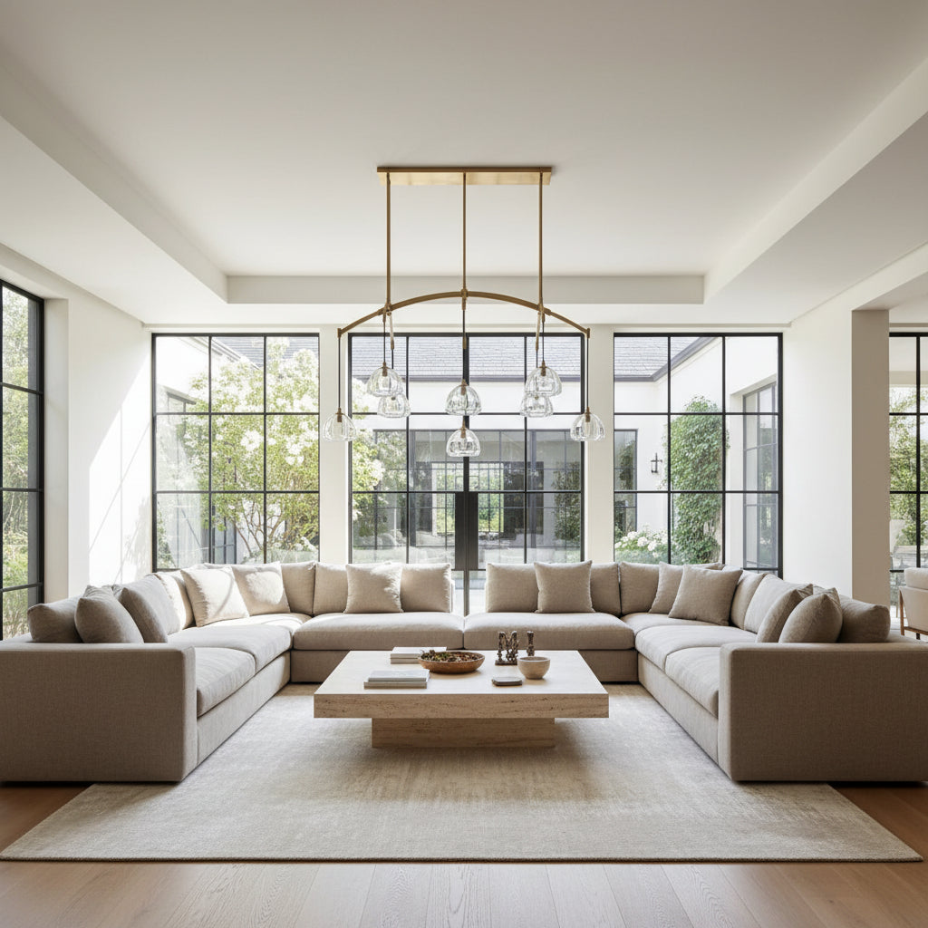 Hemispheres Modern Linear Chandelier 54"/72"