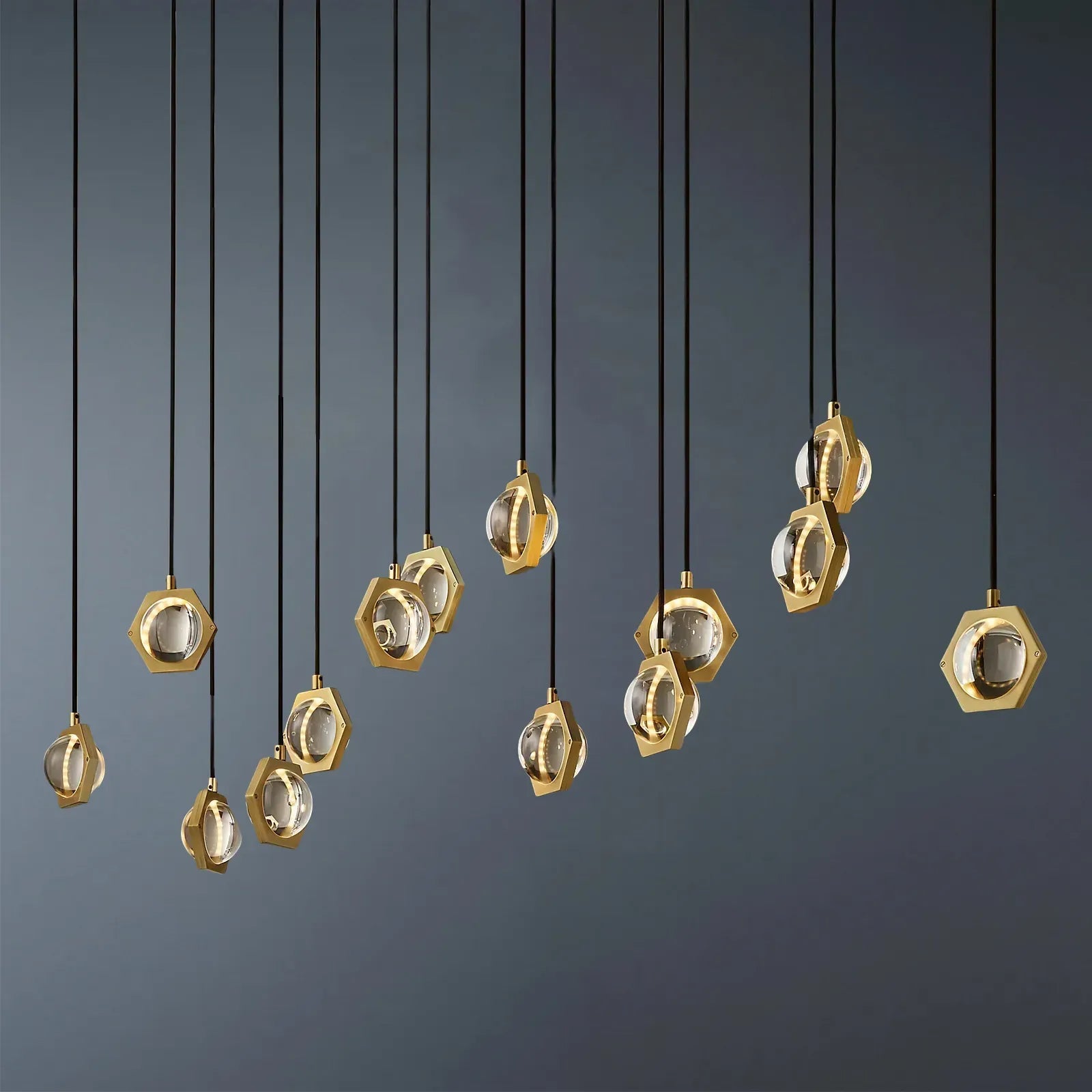 Eclatant Modern Crystal Rectangular Linear Chandelier 72"