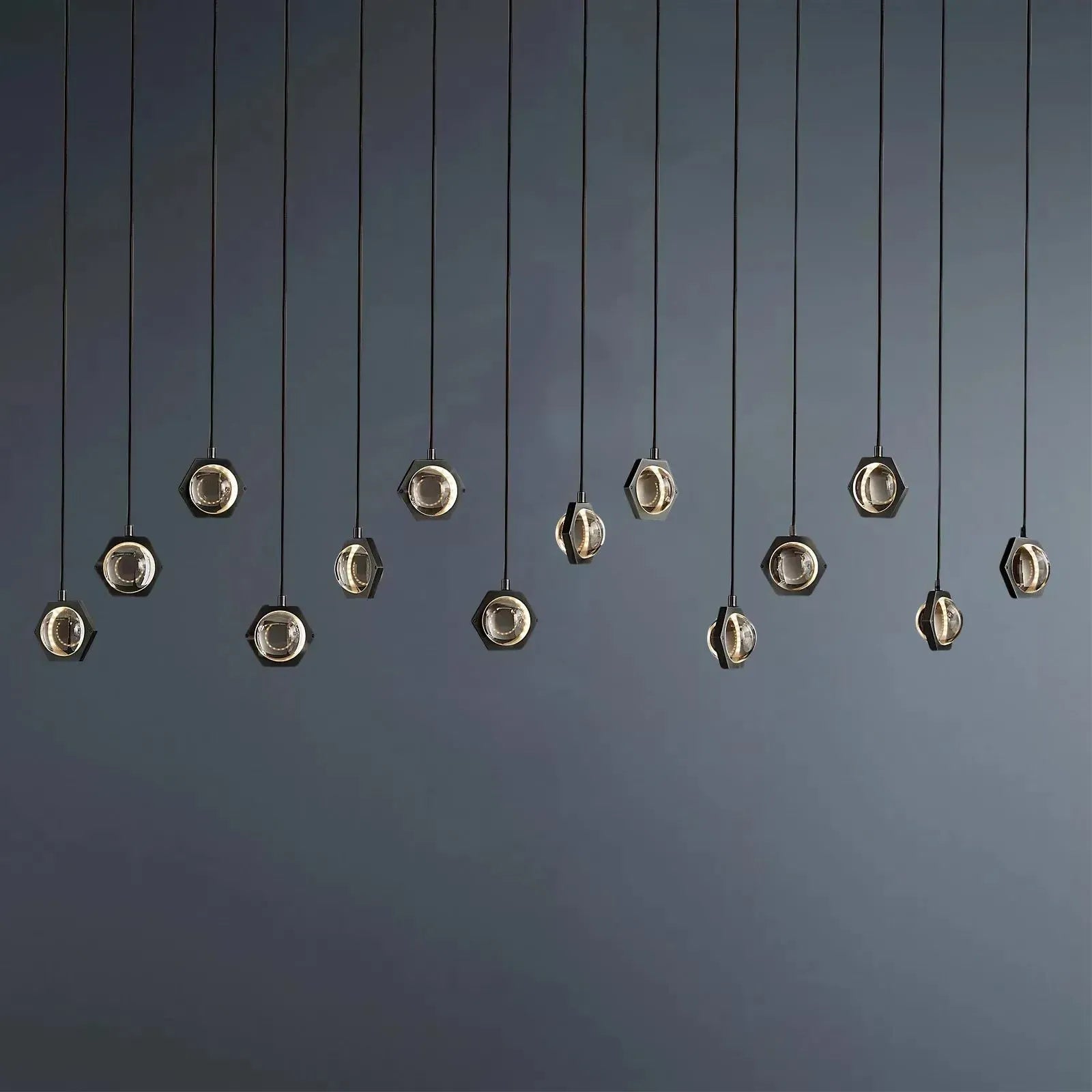 Eclatant Modern Crystal Rectangular Linear Chandelier 72"