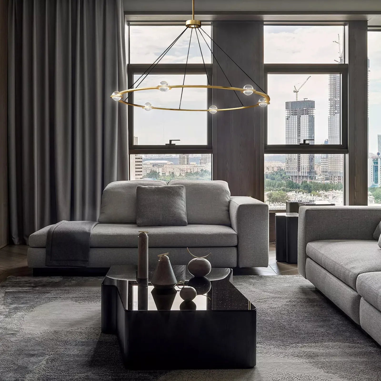 Eclatant Modern Crystal Round Chandelier 48"