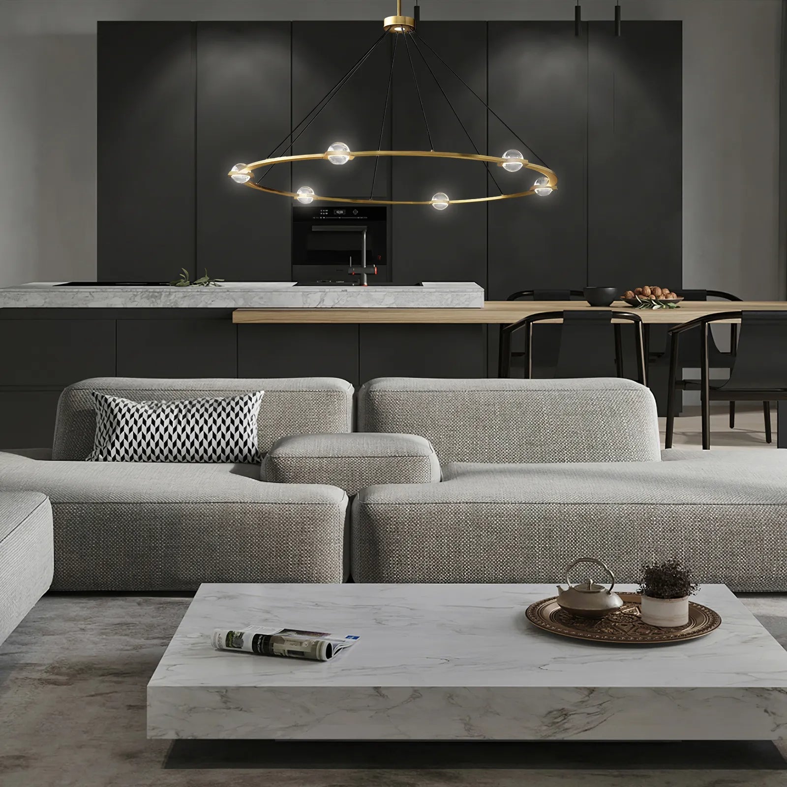 Eclatant Modern Crystal Round Chandelier 48"