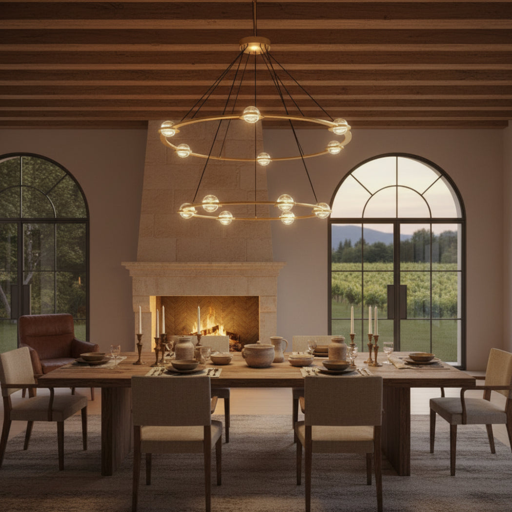 Eclatant Modern Two-Tier Round Chandelier 48"