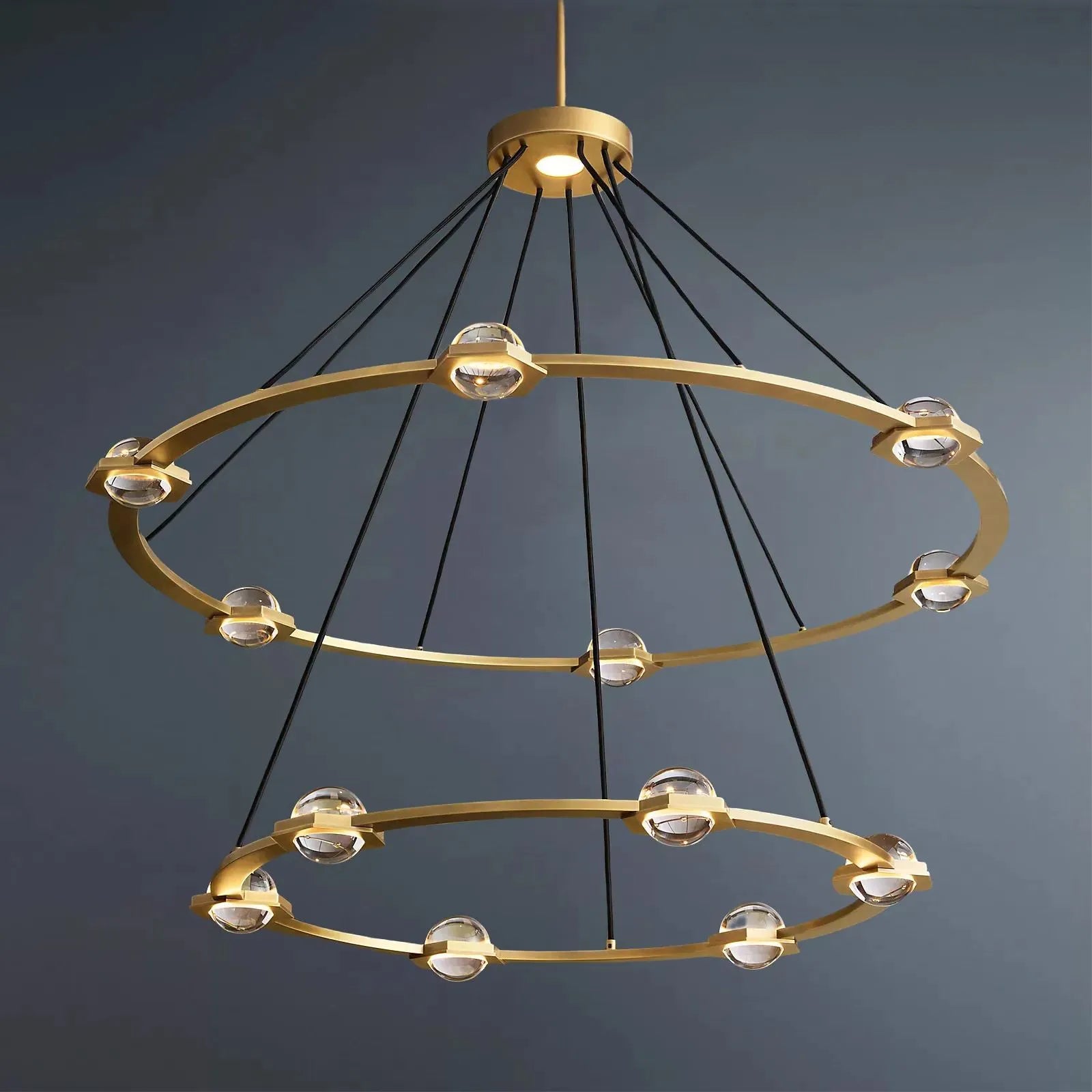 Eclatant Modern Two-Tier Round Chandelier 48"