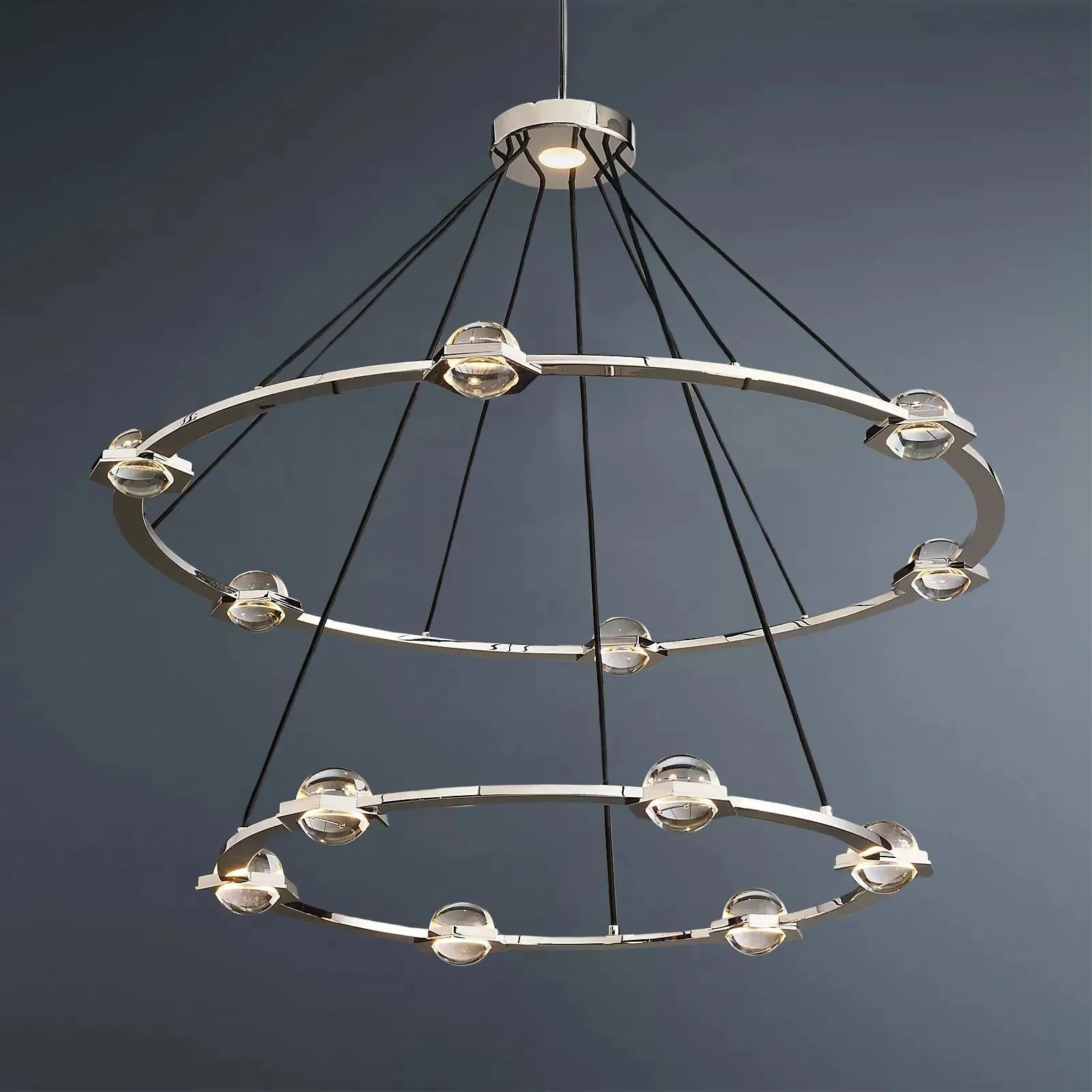 Eclatant Modern Two-Tier Round Chandelier 48"