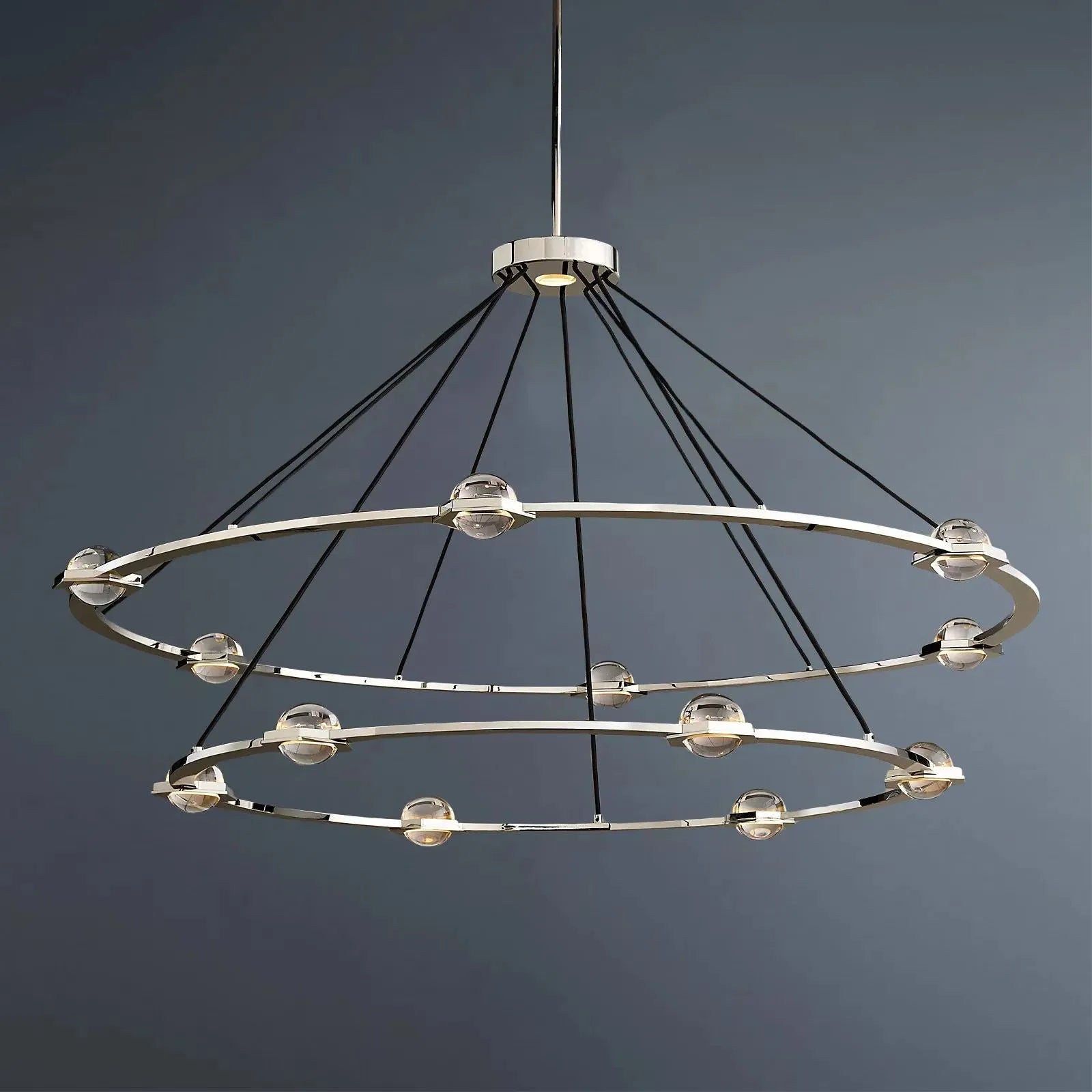 Eclatant Modern Two-Tier Round Chandelier 60"