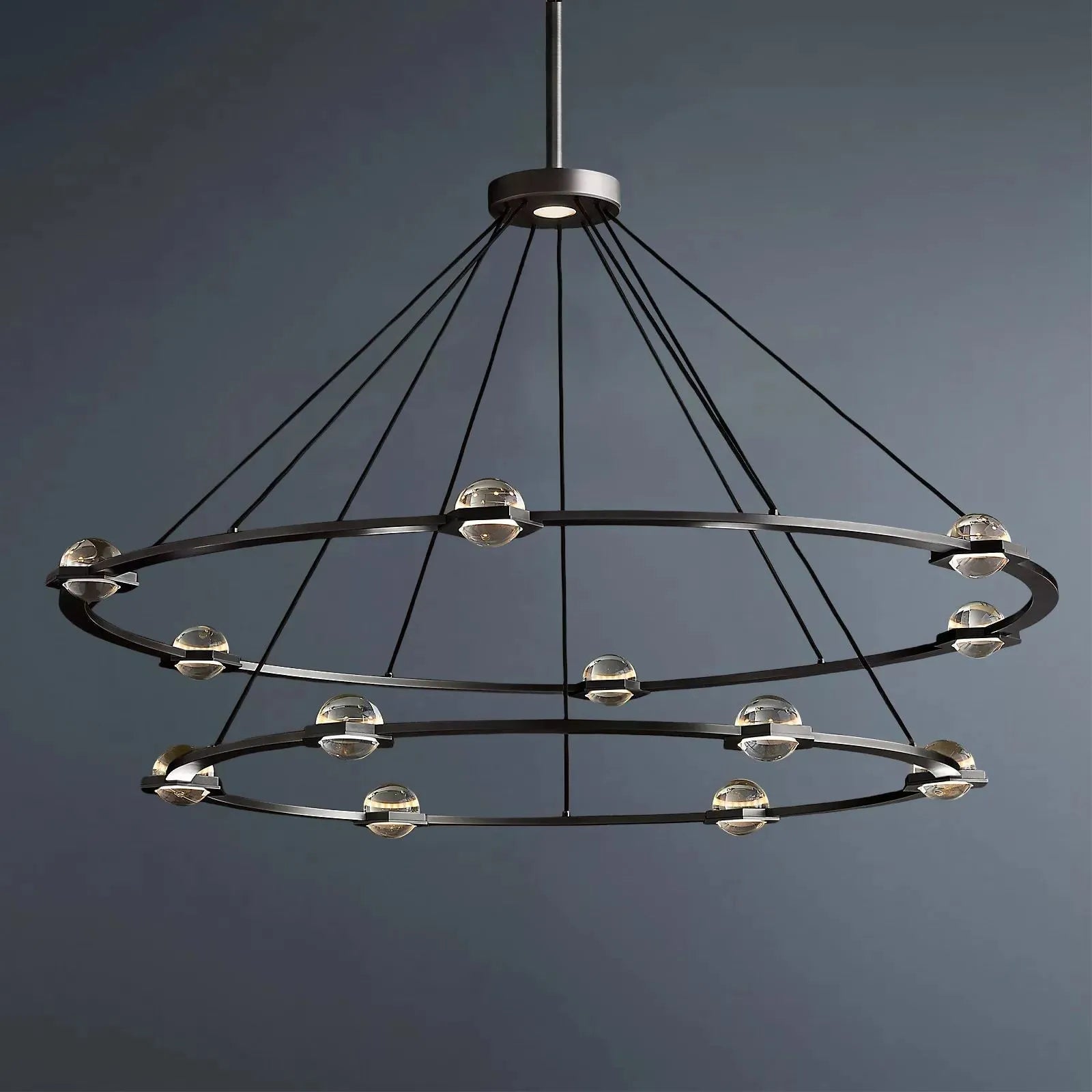 Eclatant Modern Two-Tier Round Chandelier 60"