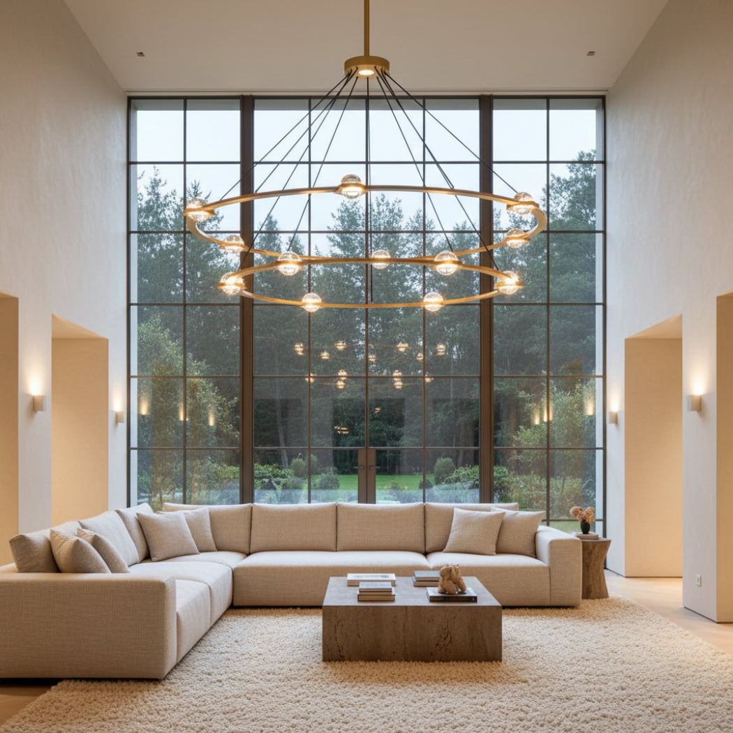 Eclatant Modern Two-Tier Round Chandelier 60"