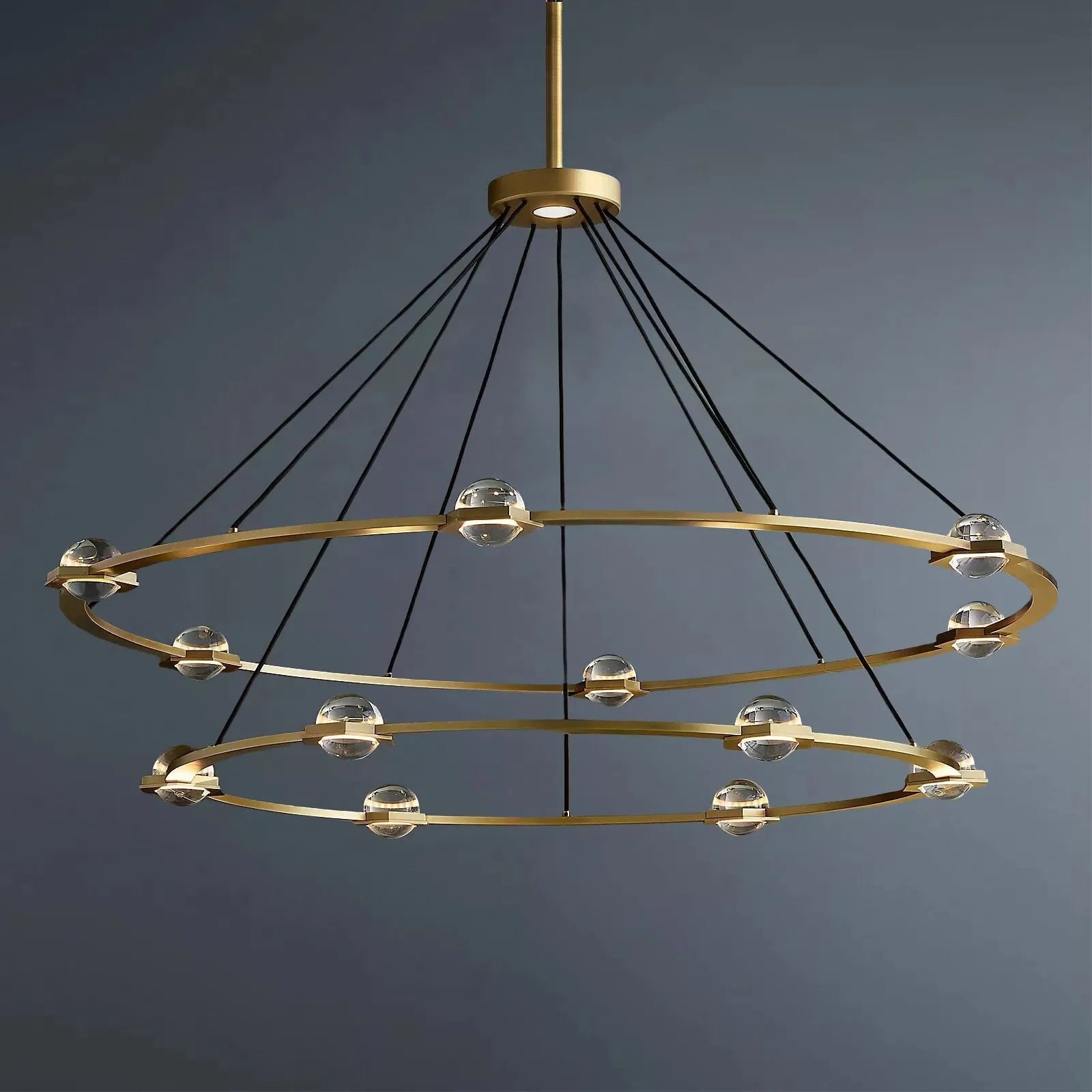 Eclatant Modern Two-Tier Round Chandelier 60"