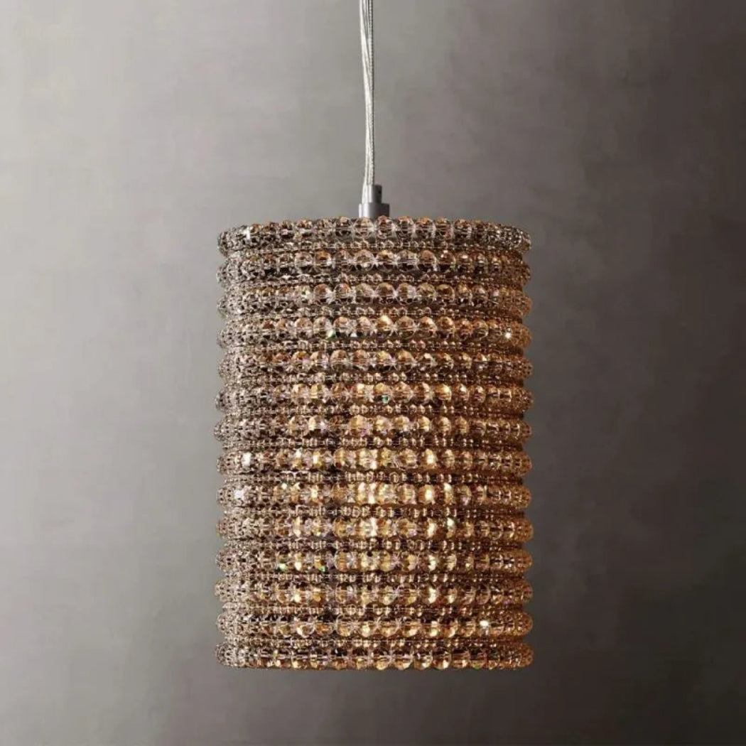 Halo Somke Crystal Pendant 12"H