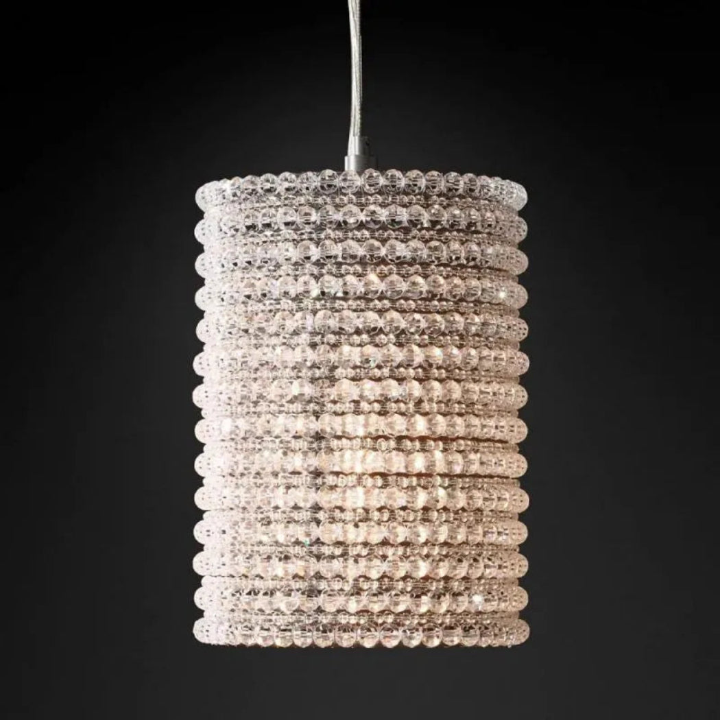 Halo Clear Crystal Pendant 12"H