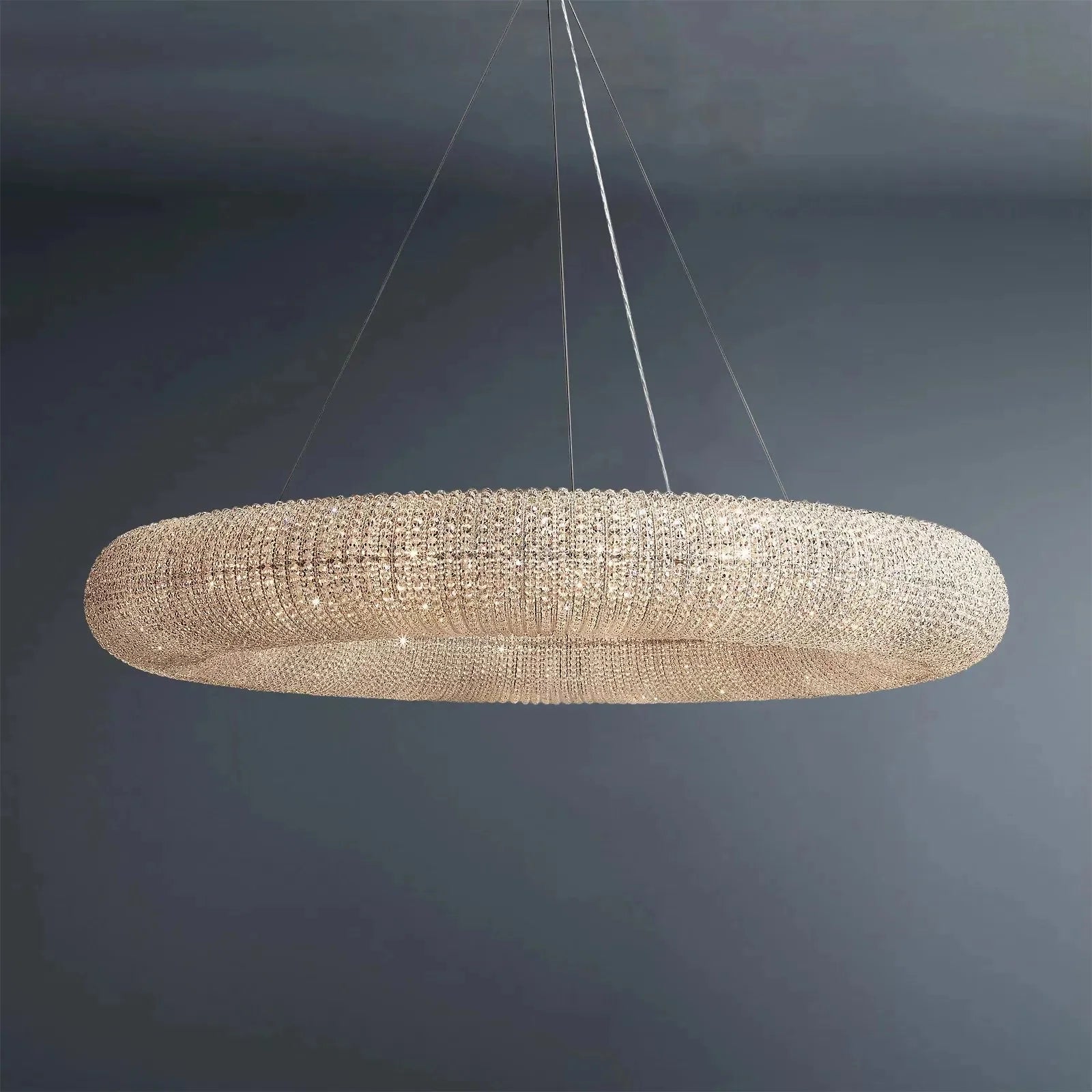 Halo Modern Clear Round Chandelier D41"