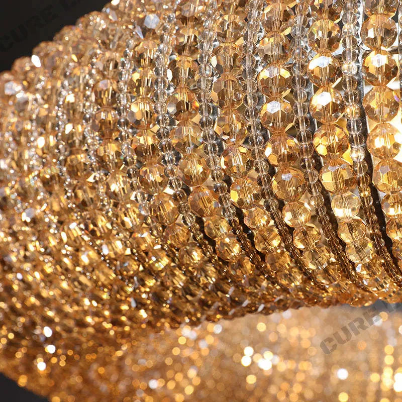 Halo Modern Clear Round Chandelier D41"