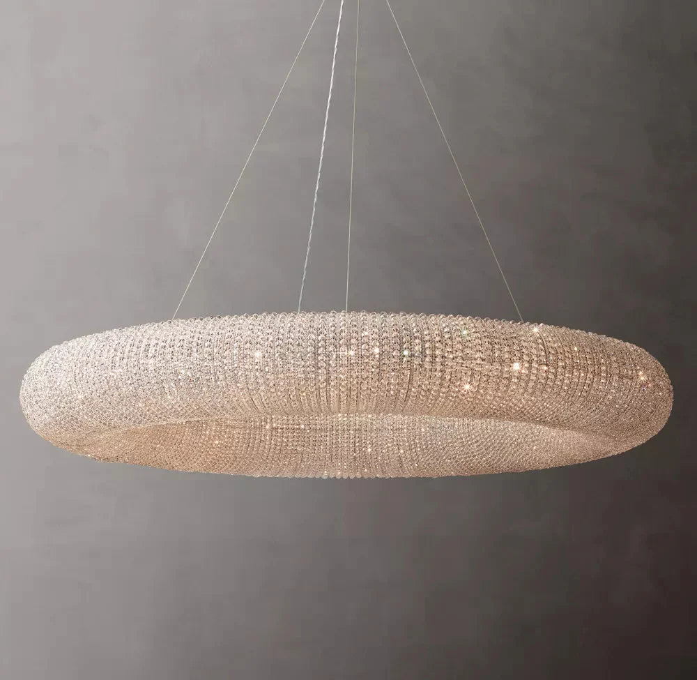 Halo Modern Clear Round Chandelier D72"