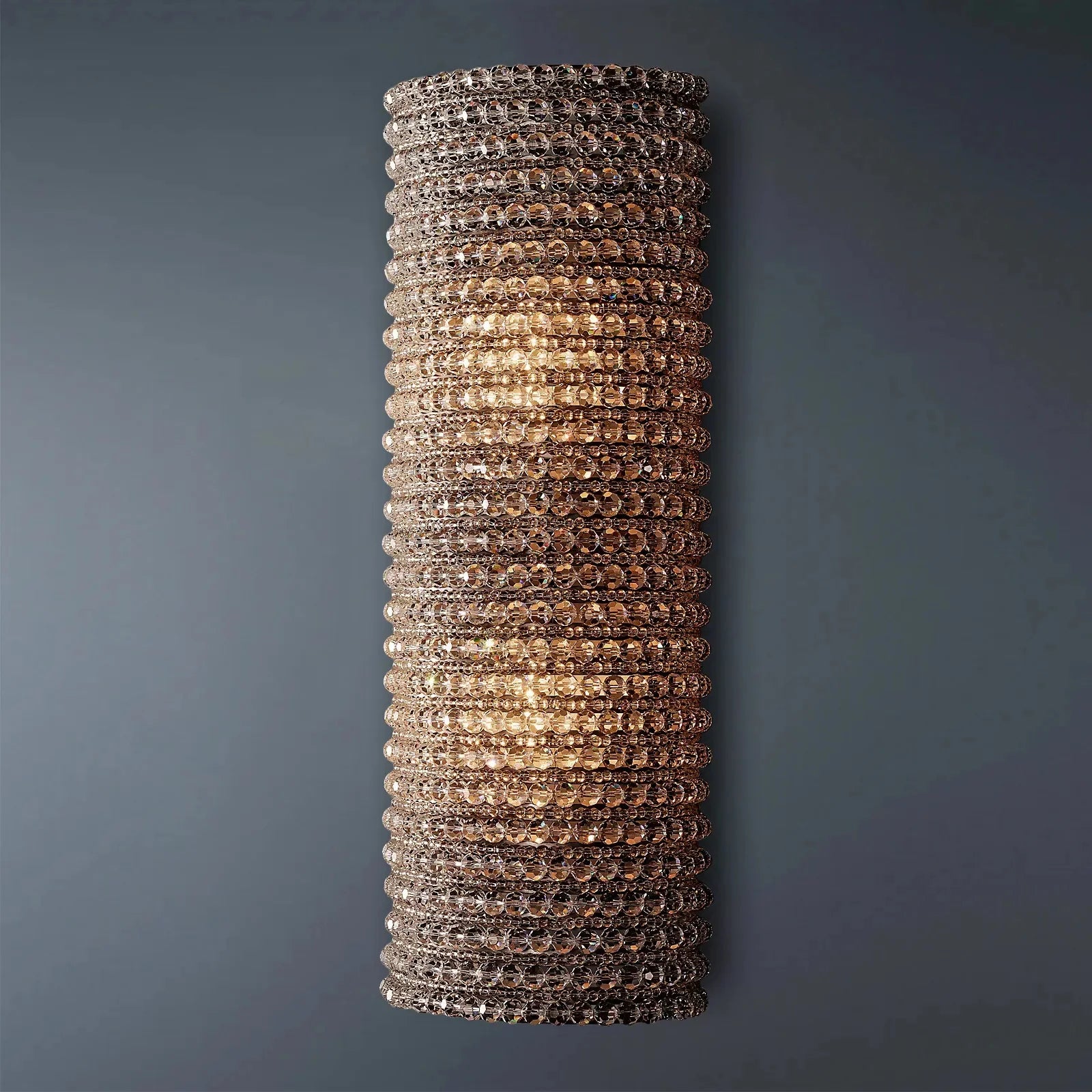 Halo Modern Smoke Crystal Wall Sconce 21"H