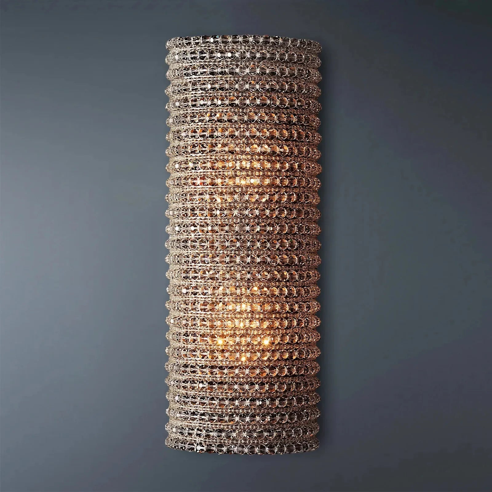 Halo Modern Smoke Crystal Wall Sconce 21"H