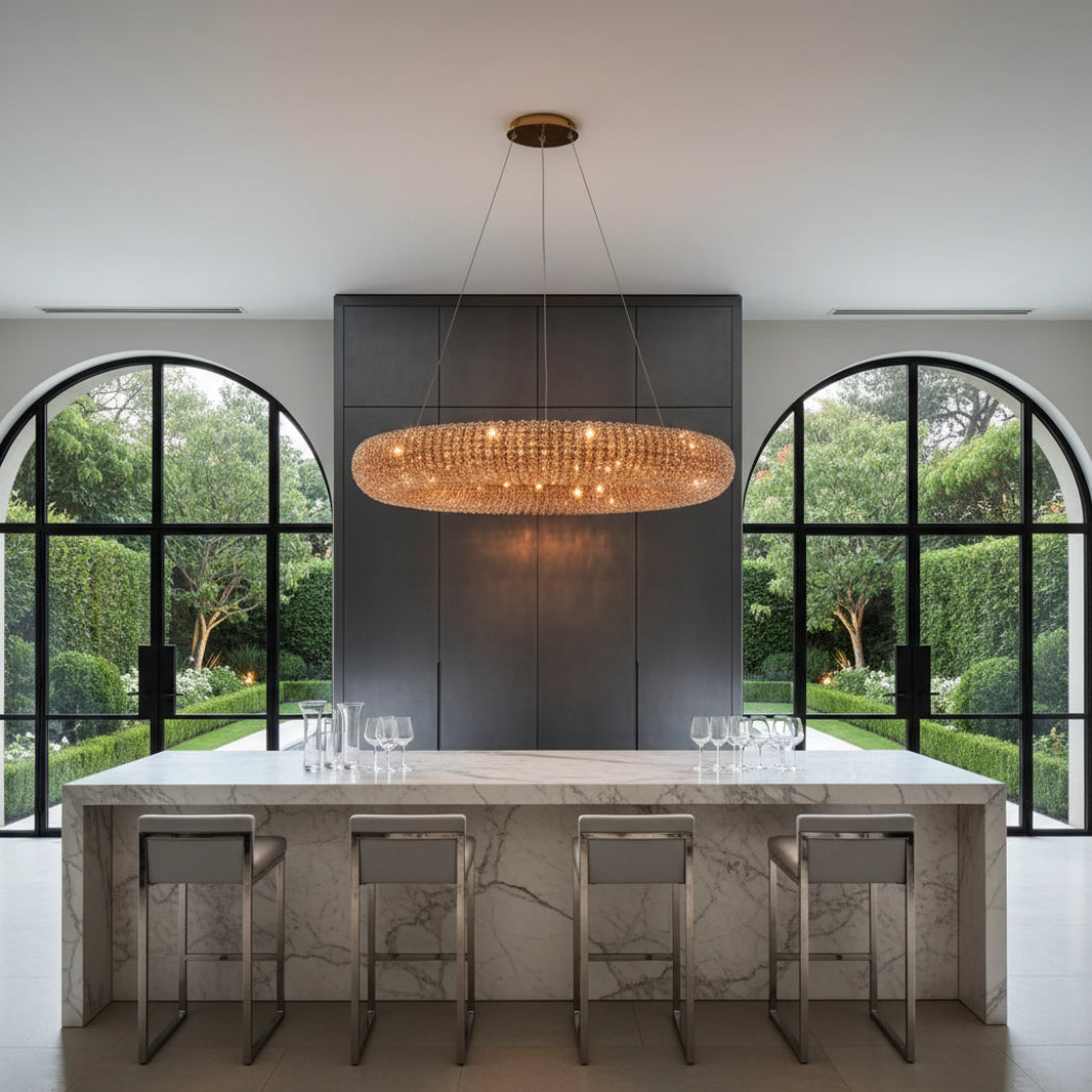 Halo Modern Somke Round Chandelier 32"