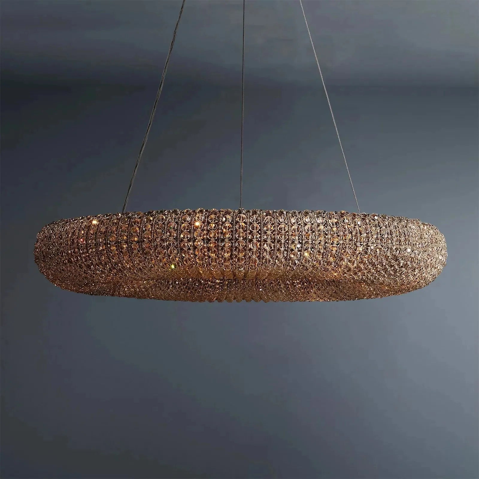 Halo Modern Somke Round Chandelier D41"