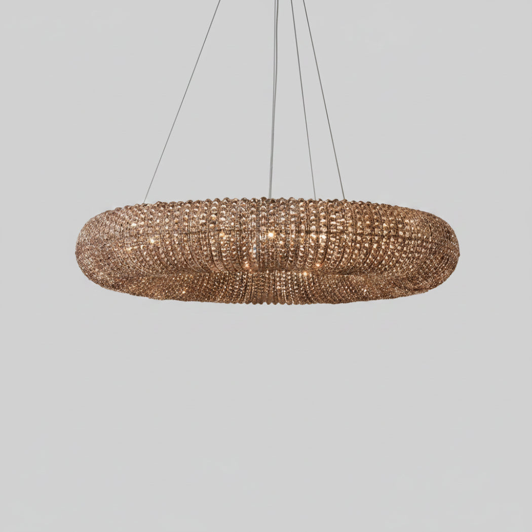 Halo Modern Somke Round Chandelier D41"