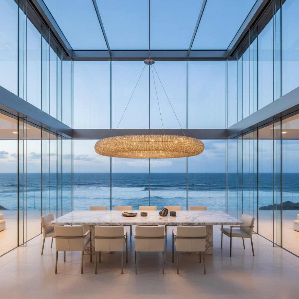 Halo Modern Somke Round Chandelier 72"