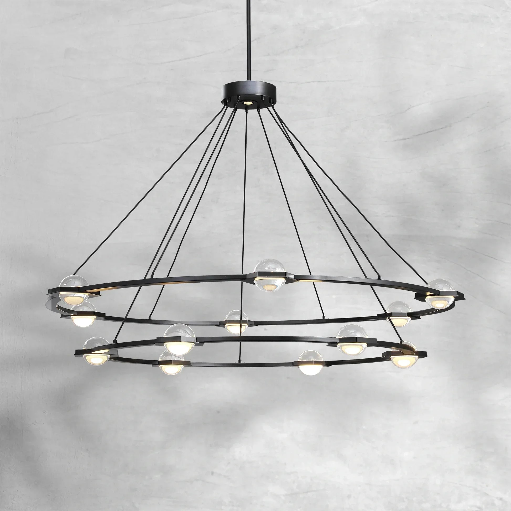 Eclatant Modern Two-Tier Round Chandelier 48"/60"