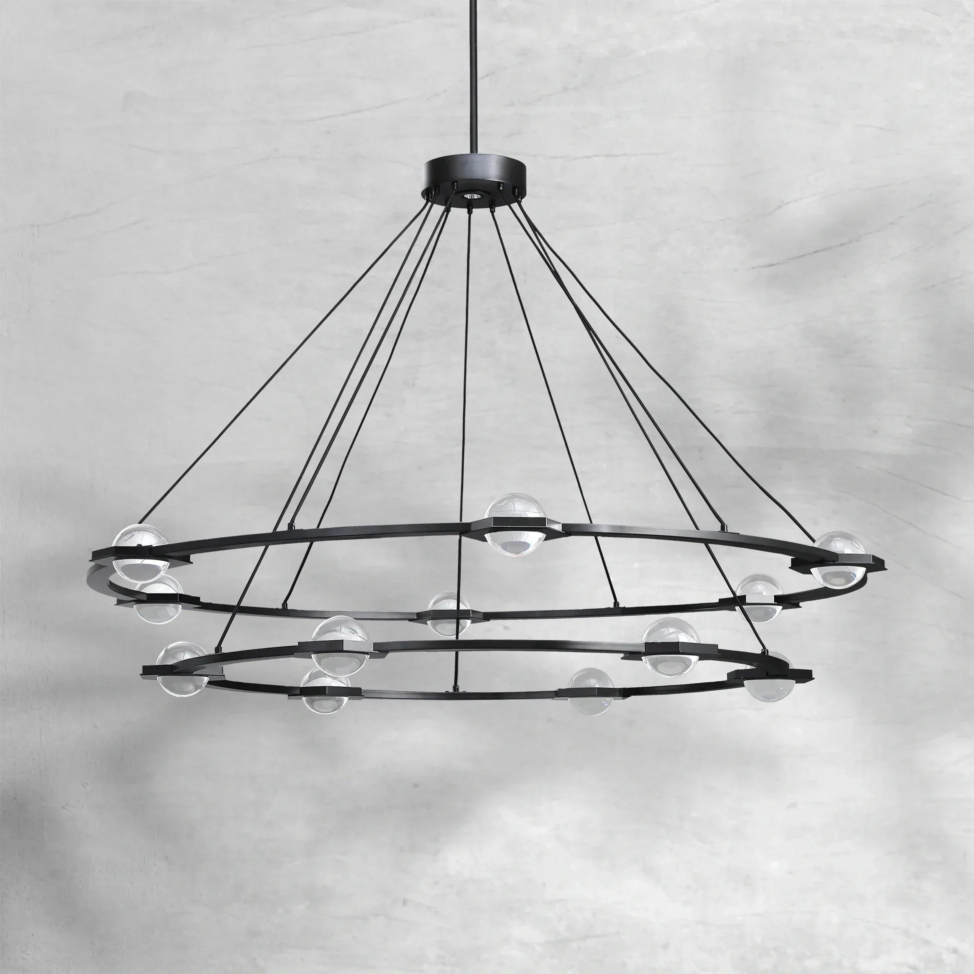 Eclatant Modern Two-Tier Round Chandelier 48"/60"