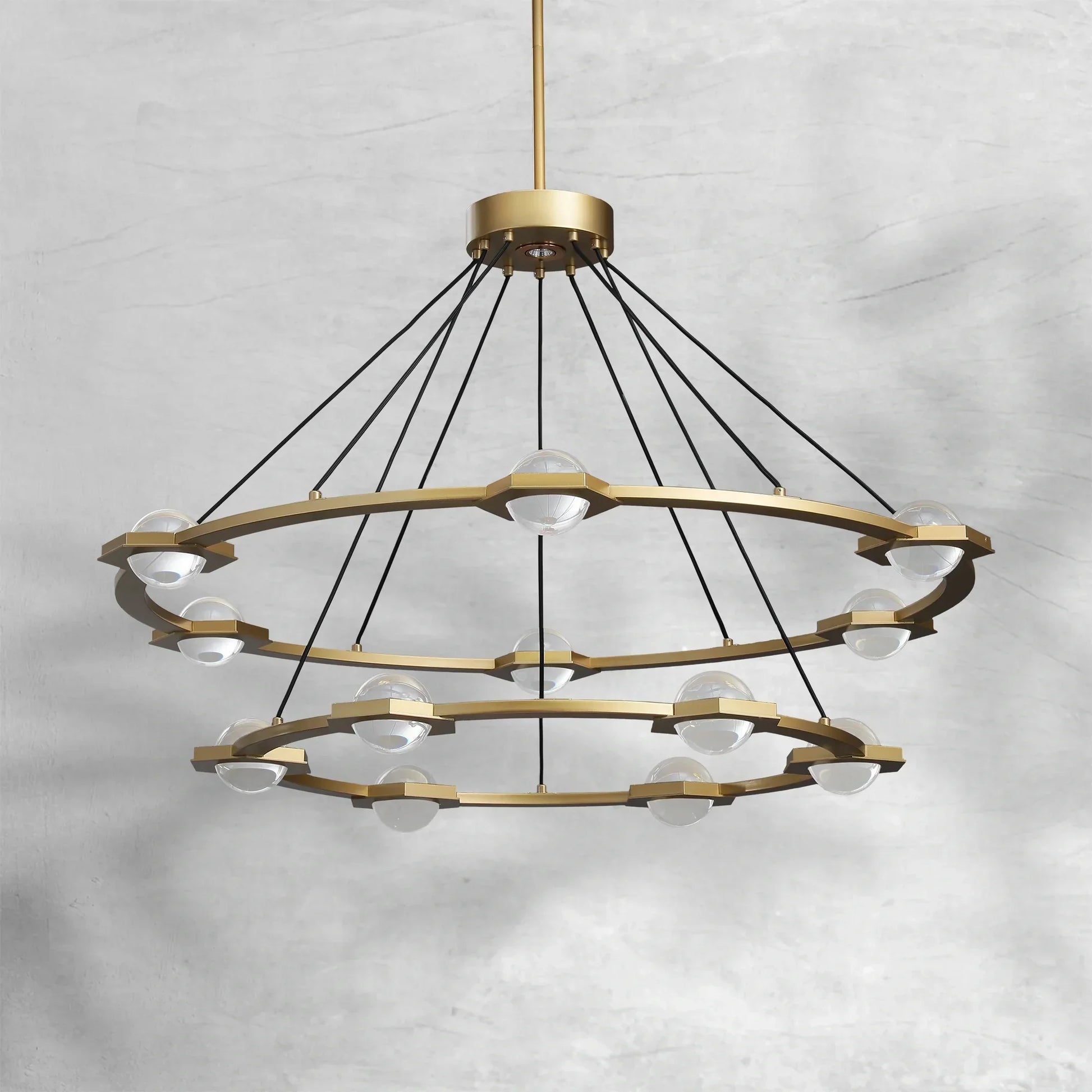 Eclatant Modern Two-Tier Round Chandelier 48"/60"