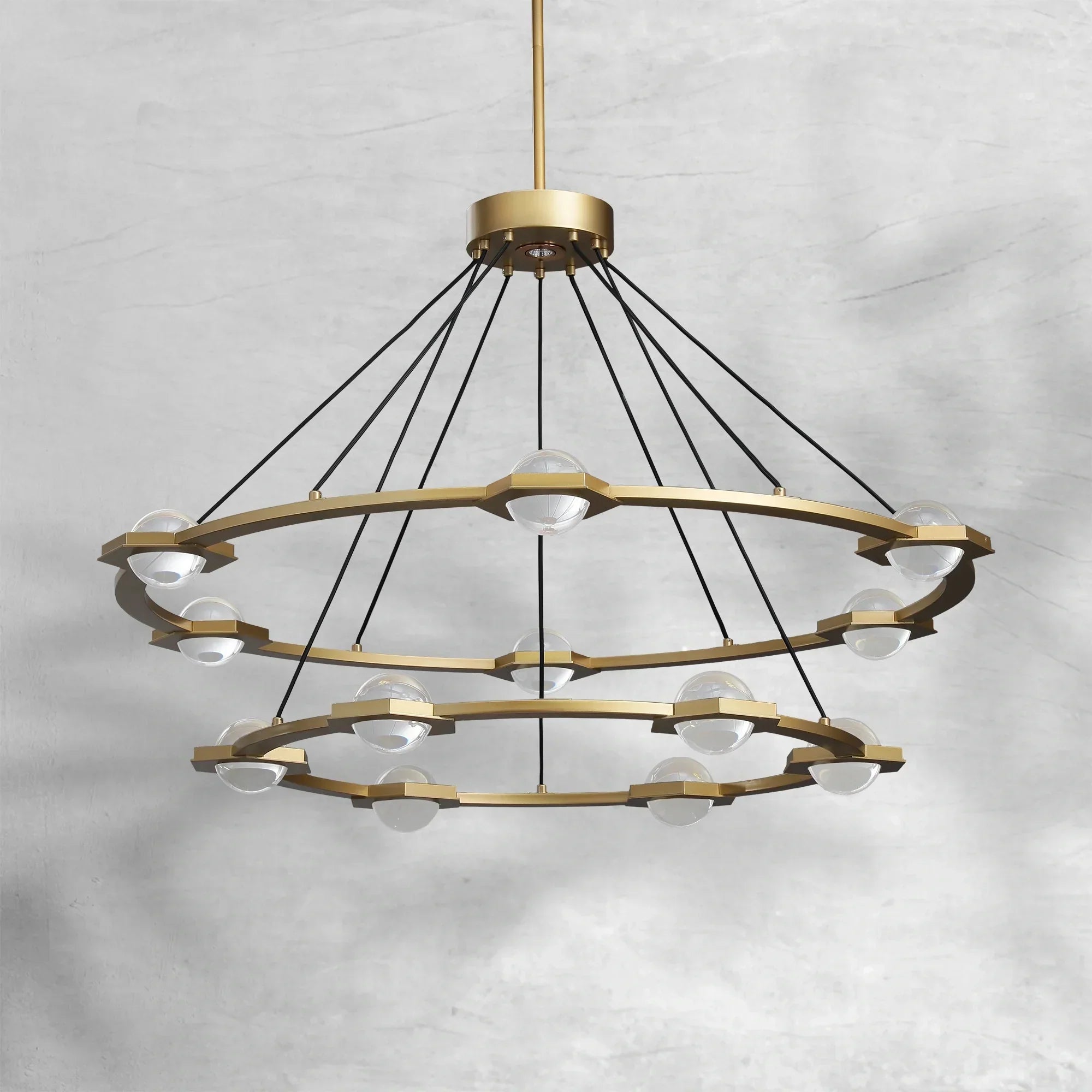 Eclatant Modern Two-Tier Round Chandelier 48"/60"