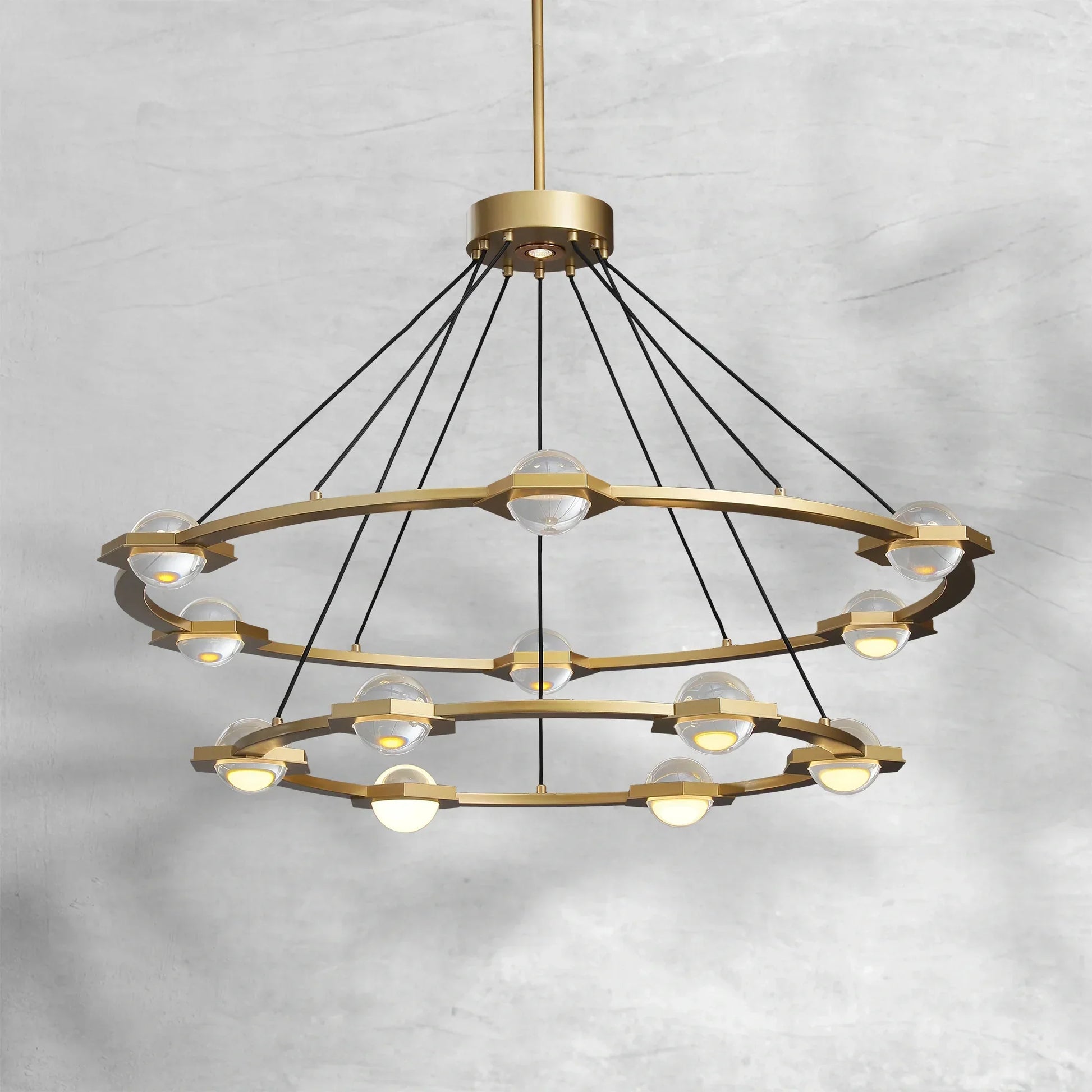 Eclatant Modern Two-Tier Round Chandelier 48"/60"