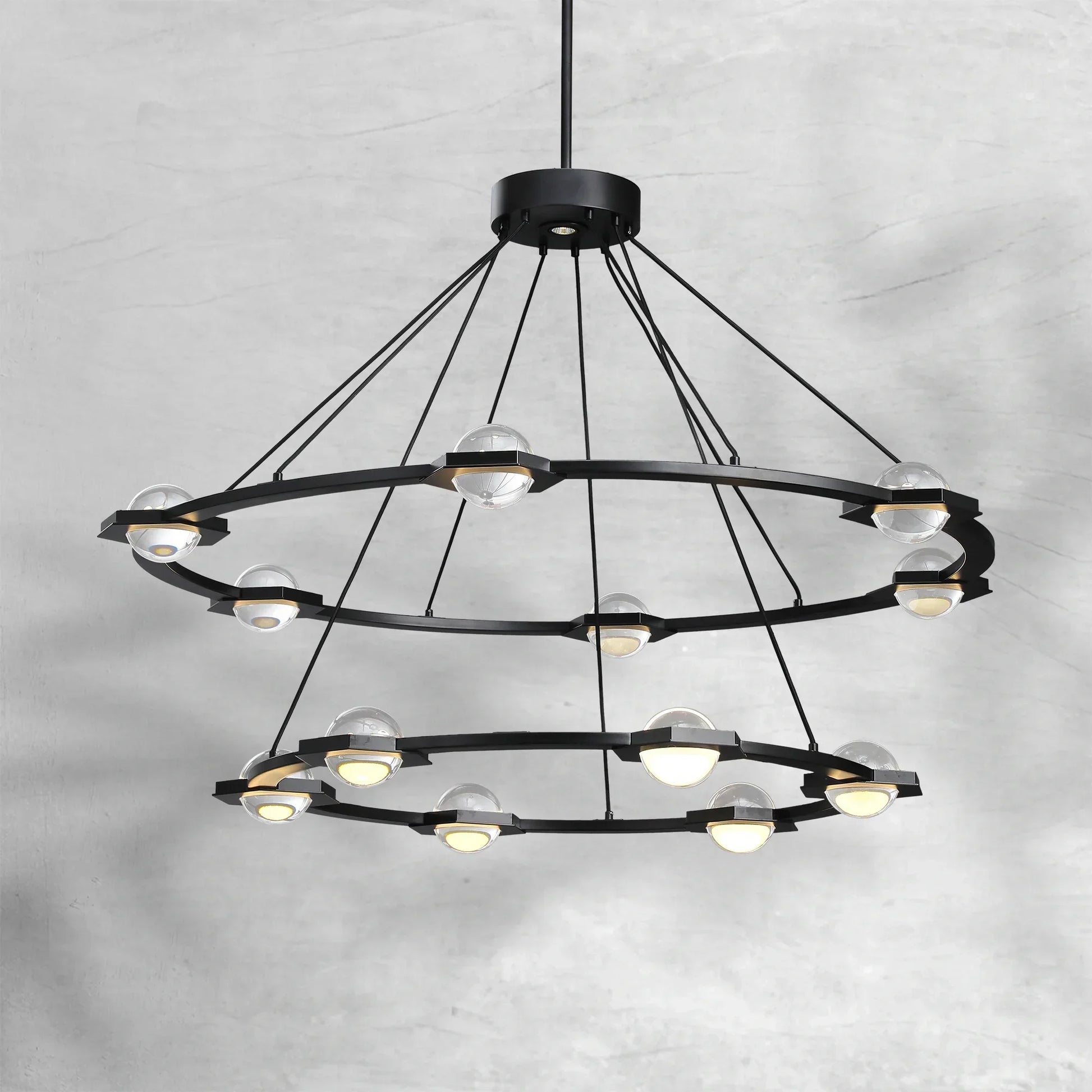 Eclatant Modern Two-Tier Round Chandelier 48"/60"