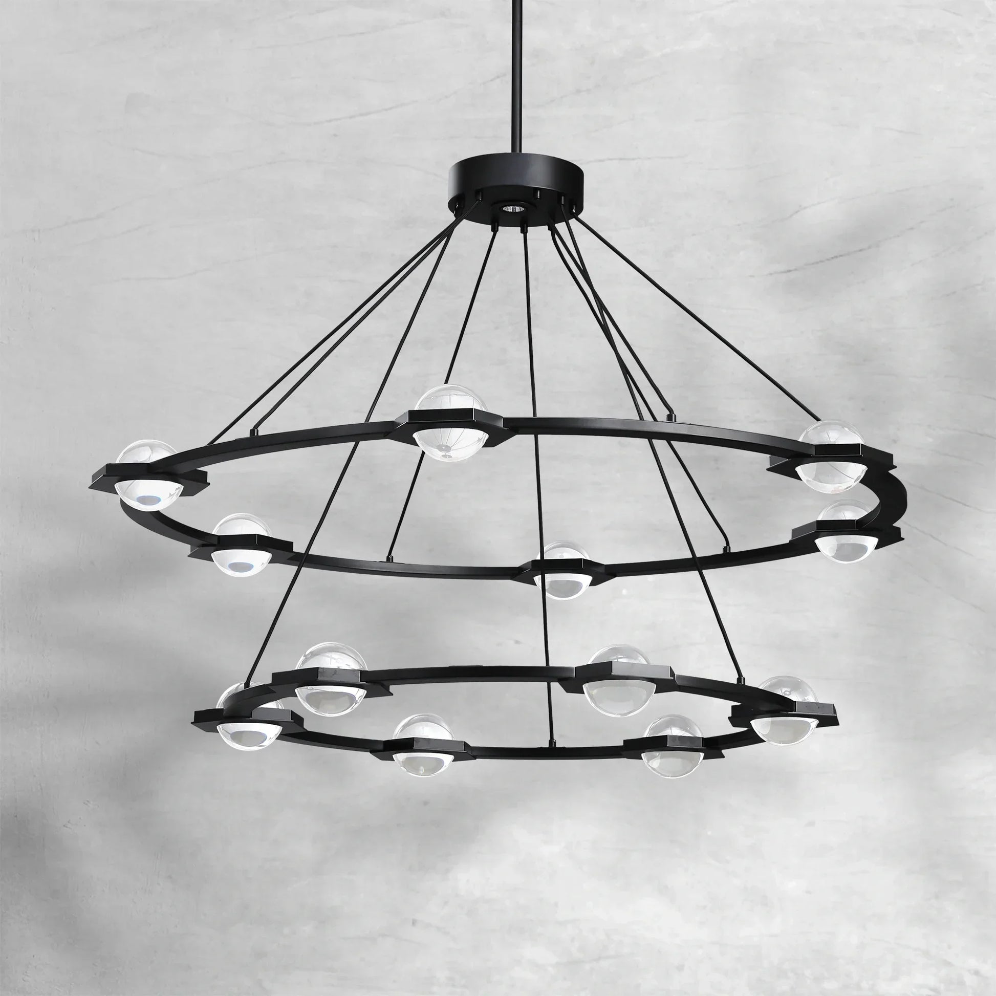 Eclatant Modern Two-Tier Round Chandelier 48"/60"