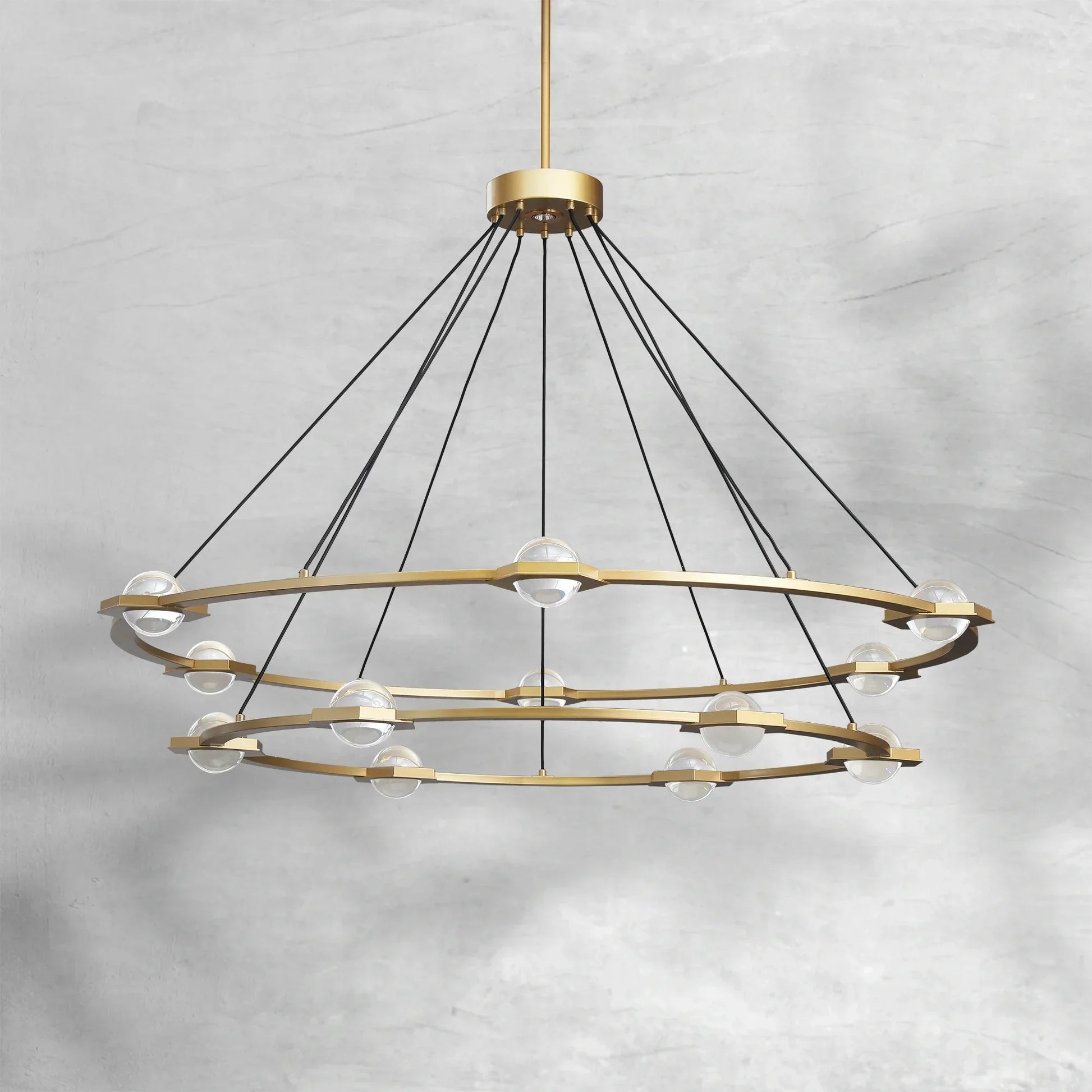 Eclatant Modern Two-Tier Round Chandelier 48"/60"