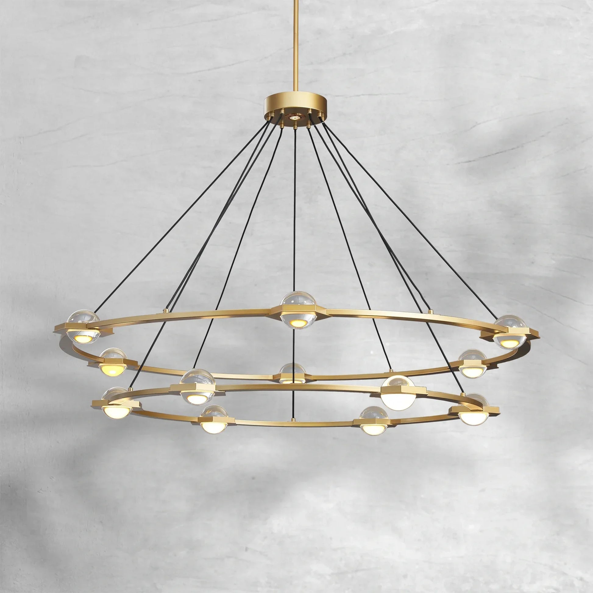 Eclatant Modern Two-Tier Round Chandelier 48"/60"